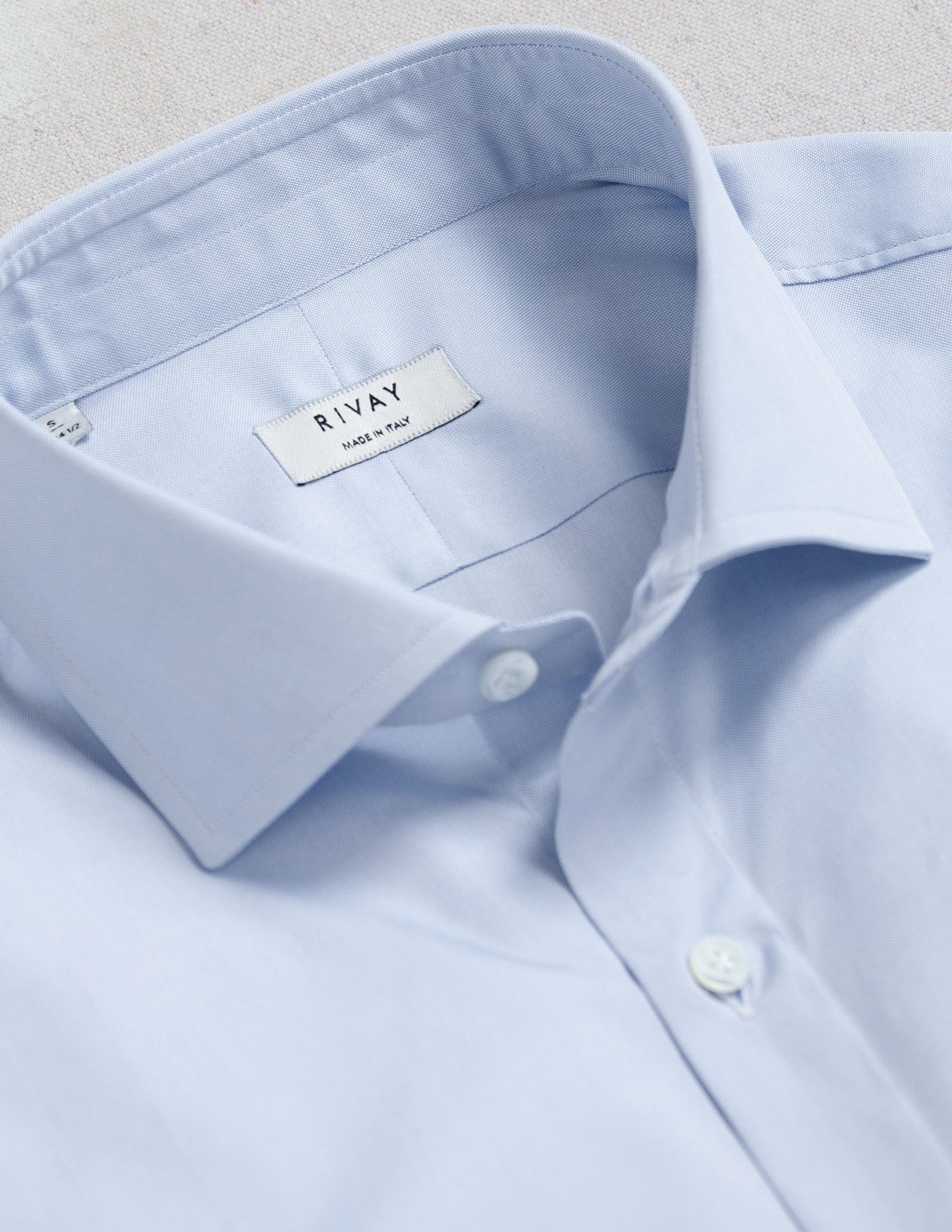 Rivay Corso Italian Dress Shirt in Classic Blue Pinpoint Oxford