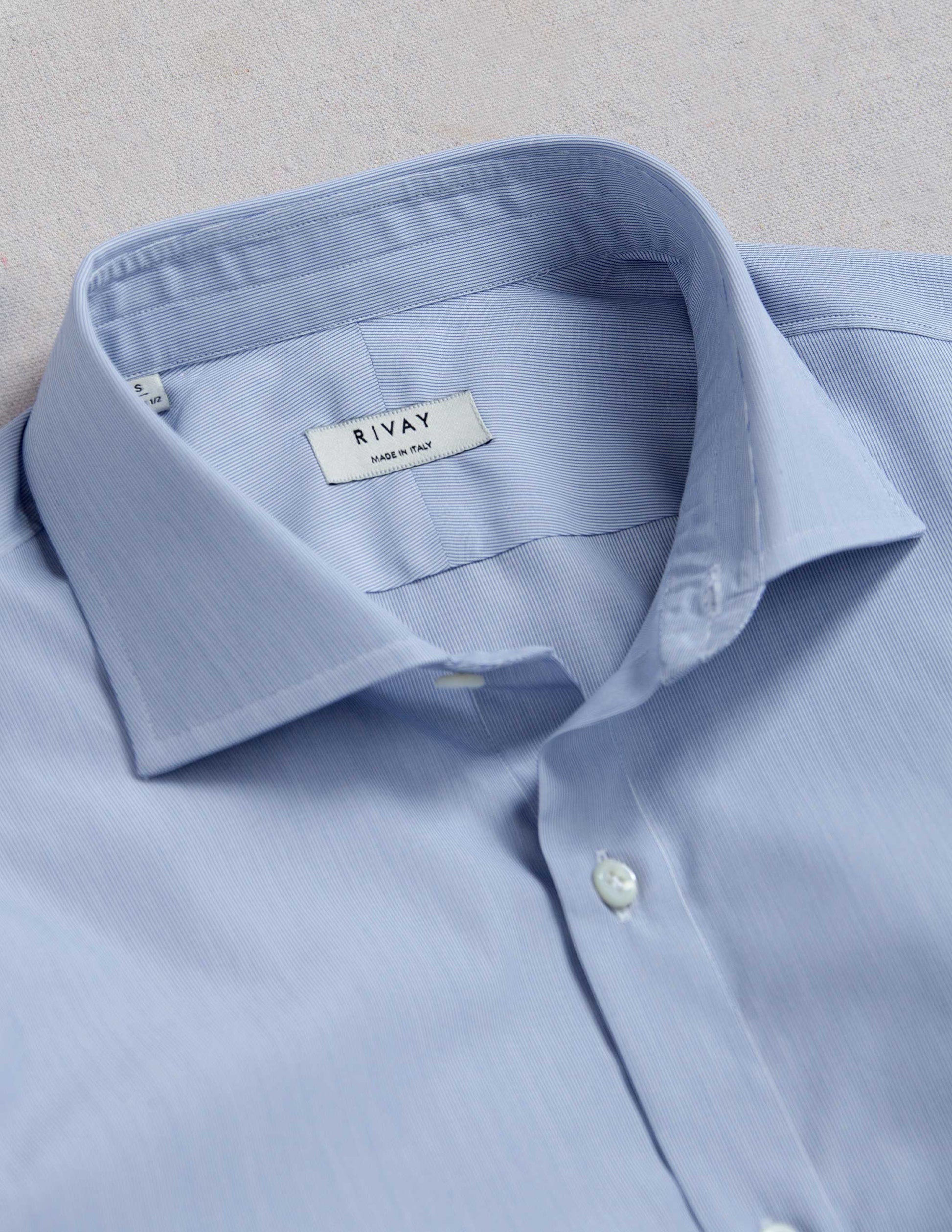 Corso Italian Dress Shirt in Classic Blue Micro Stripe
