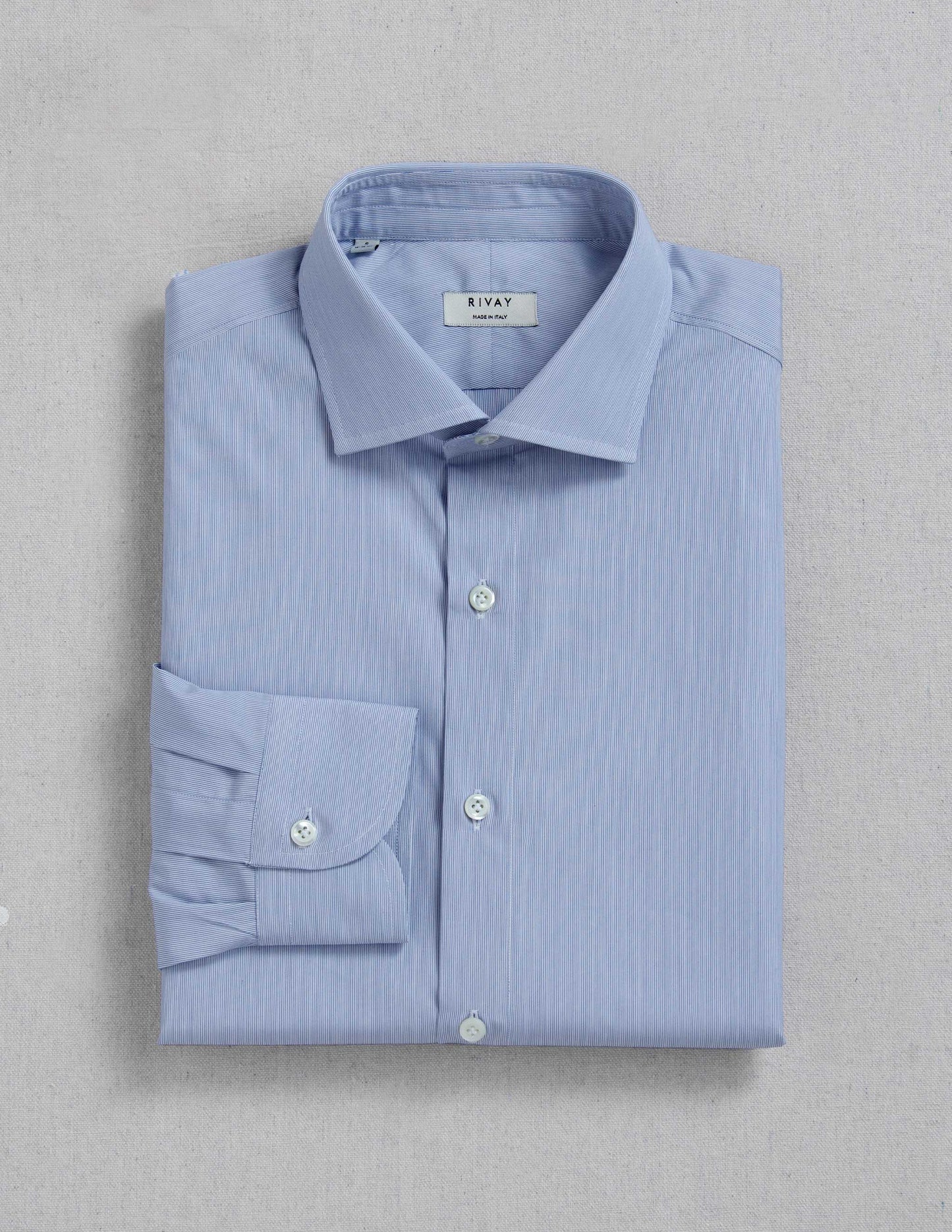 Corso Italian Dress Shirt in Classic Blue Micro Stripe