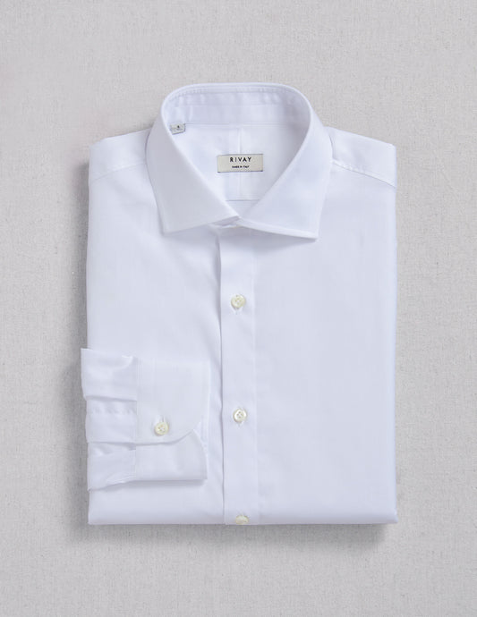 The Corso Italian Dress Shirt in Classic White Pinpoint Oxford