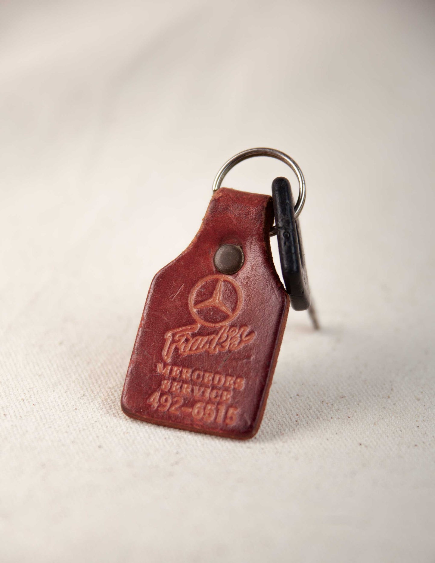 Vintage Frank's Mercedes Service Leather Keychain