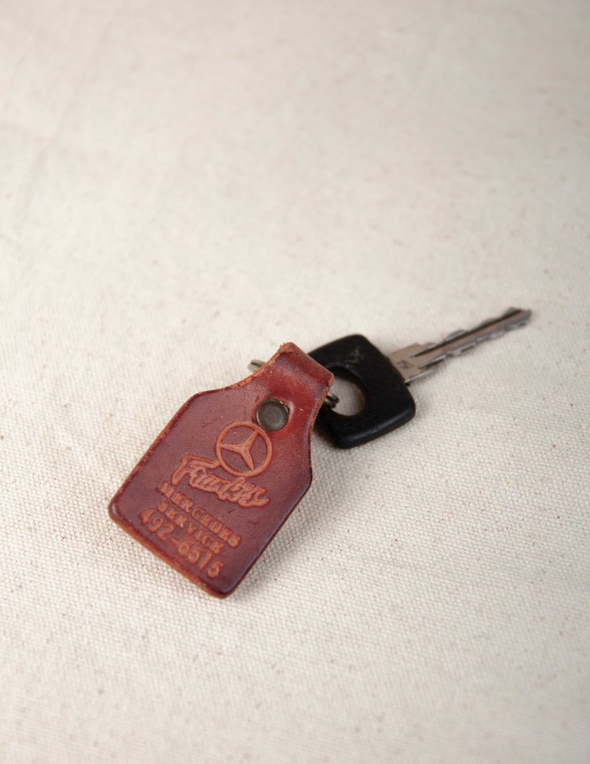 Vintage Frank's Mercedes Service Leather Keychain
