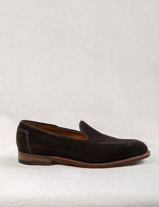Alden x Rivay Roma Loafer in Chocolate Suede