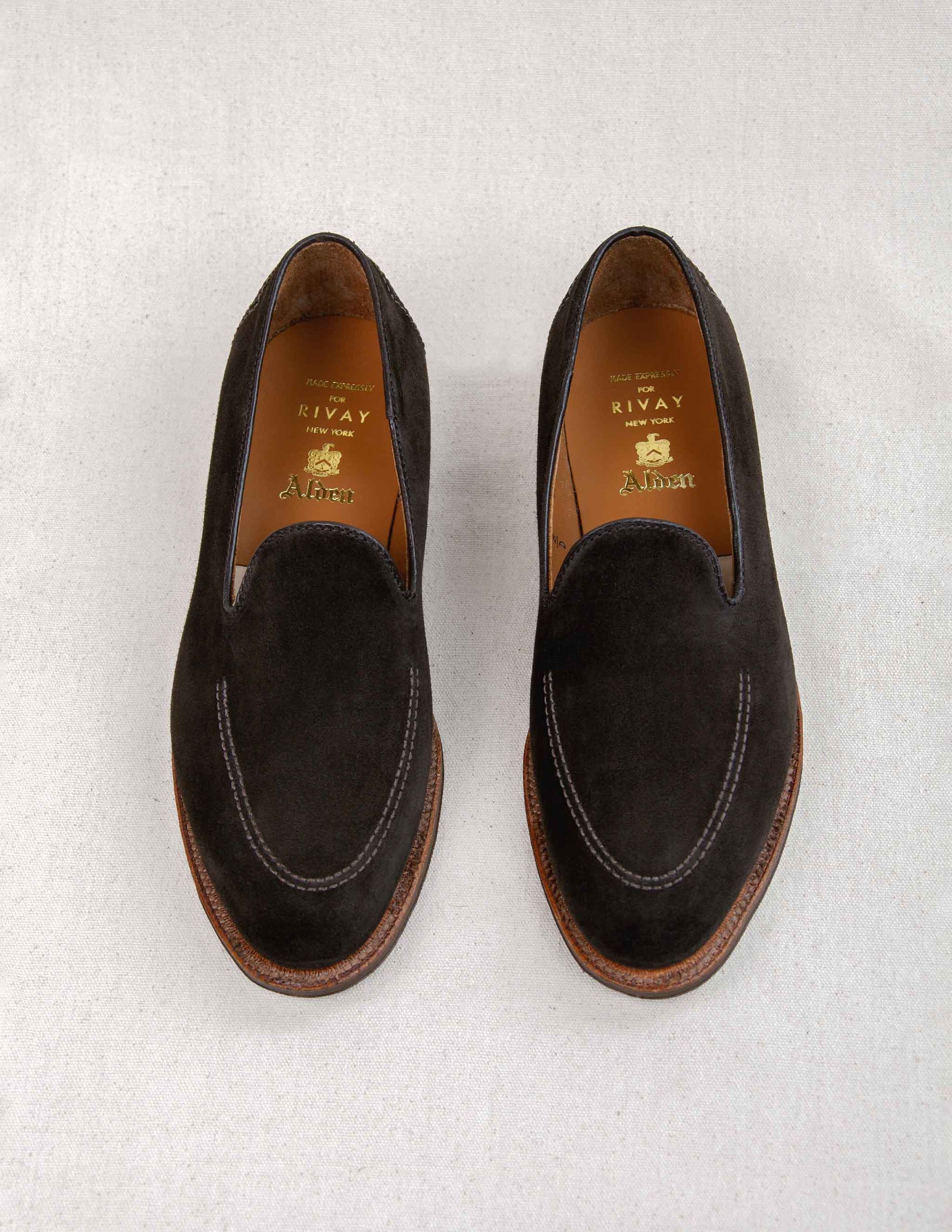 Alden x Rivay Roma Loafer in Chocolate Suede
