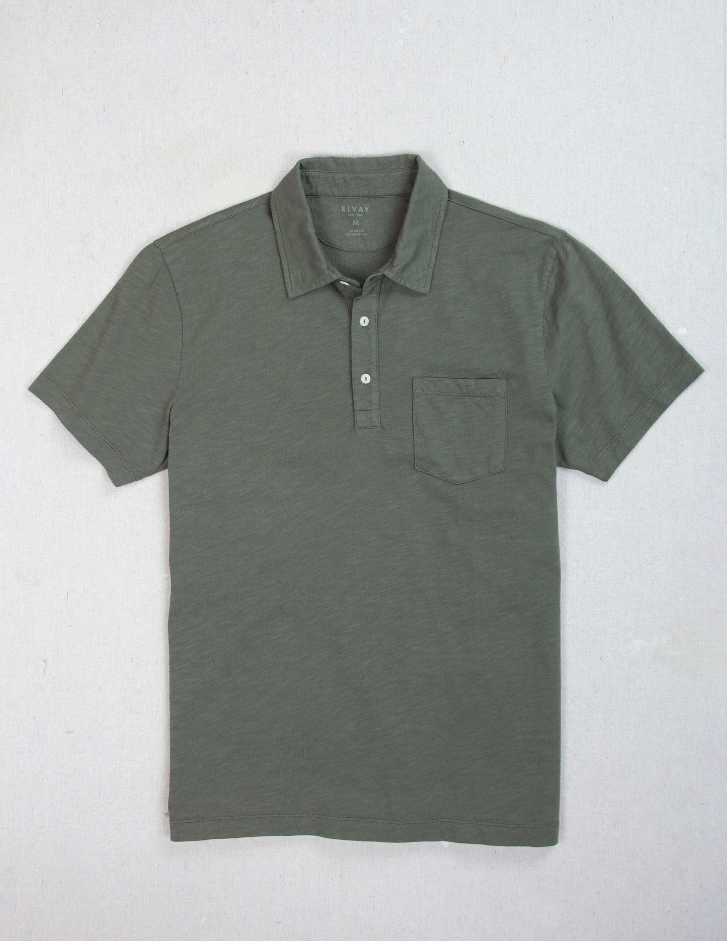 Garment Dyed Slub Jersey Polo in Armory