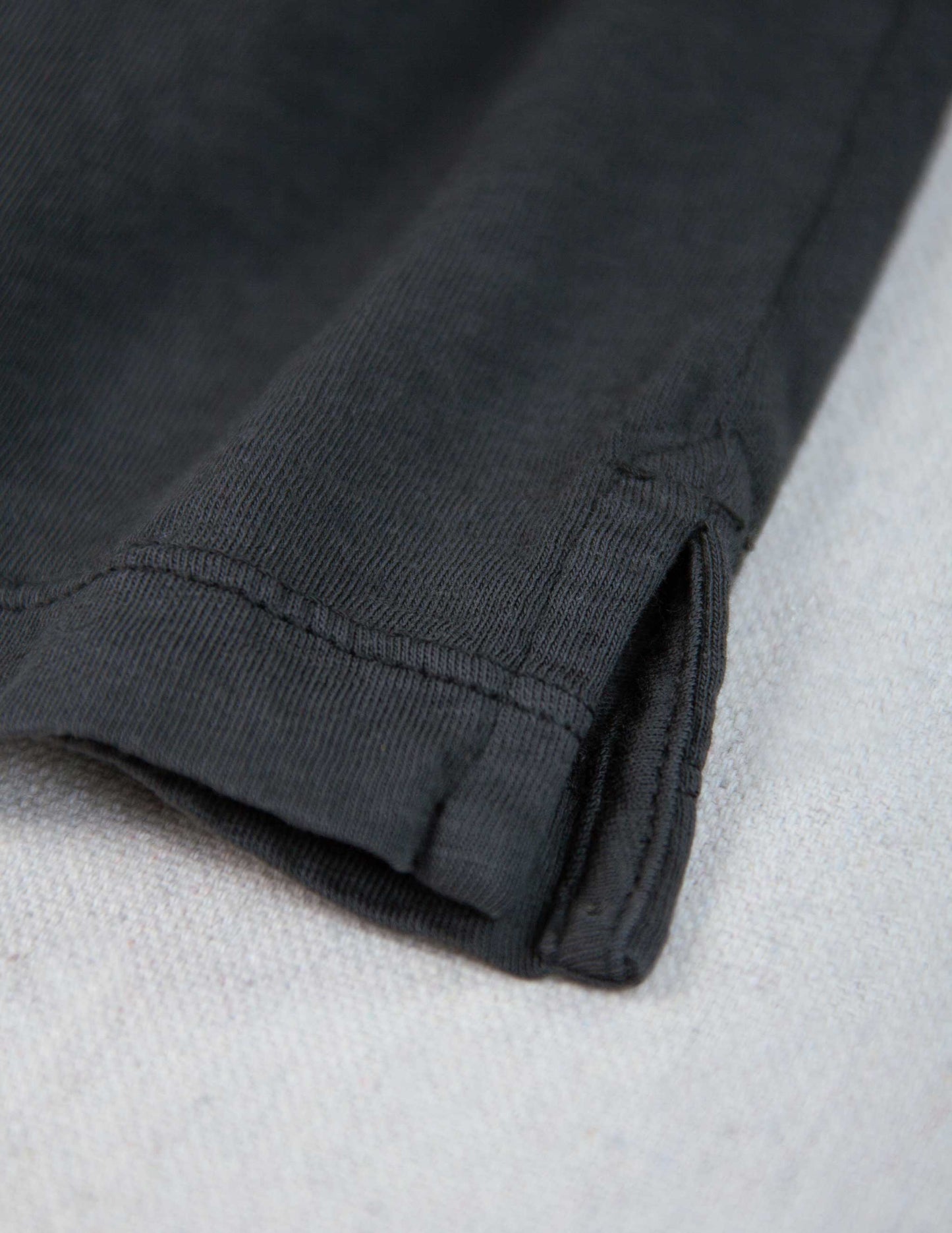 Garment Dyed Slub Jersey Polo in Faded Black