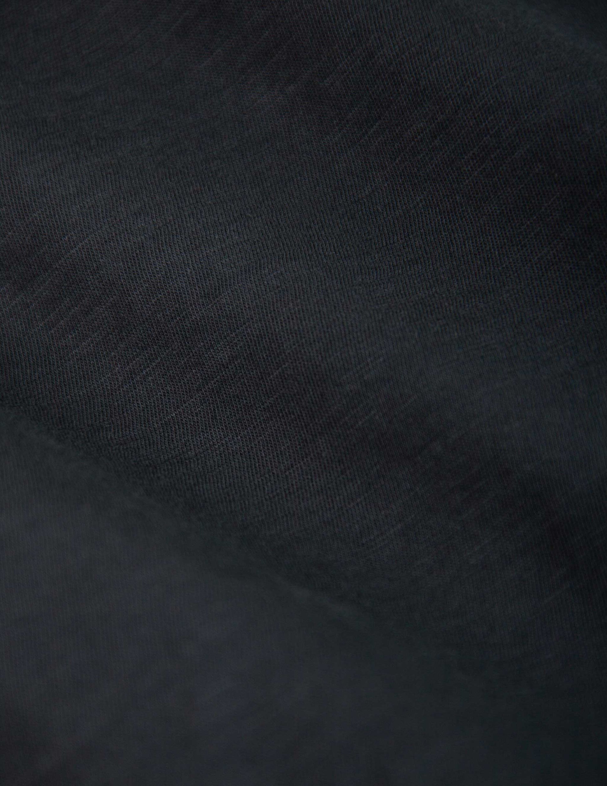 Garment Dyed Slub Jersey Polo in Faded Black