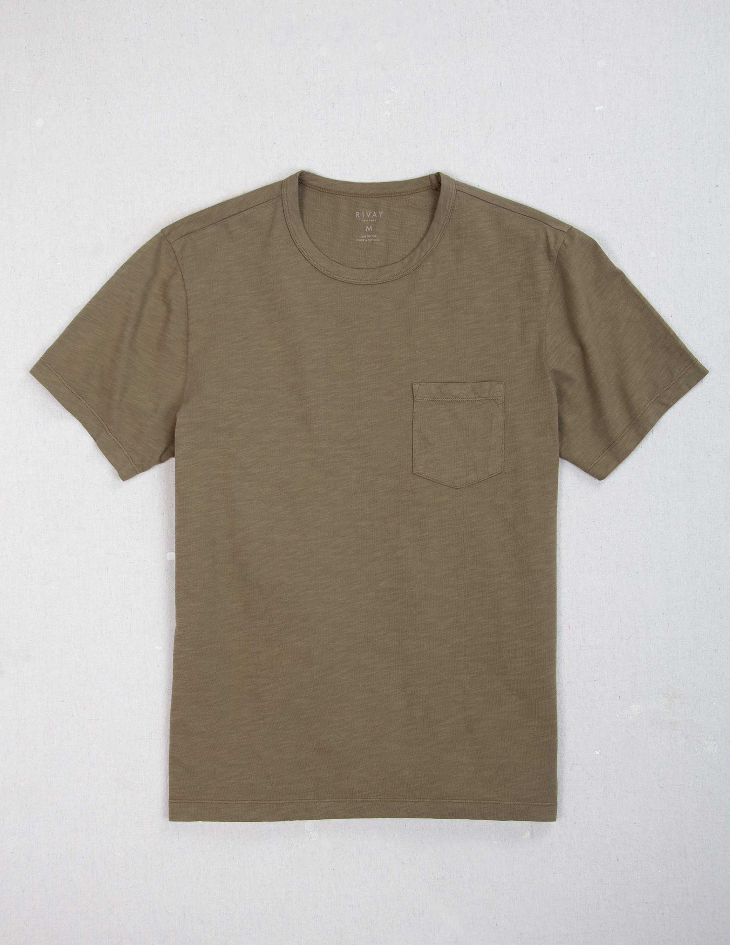 Slub Cotton Pocket Tee in Brownstone