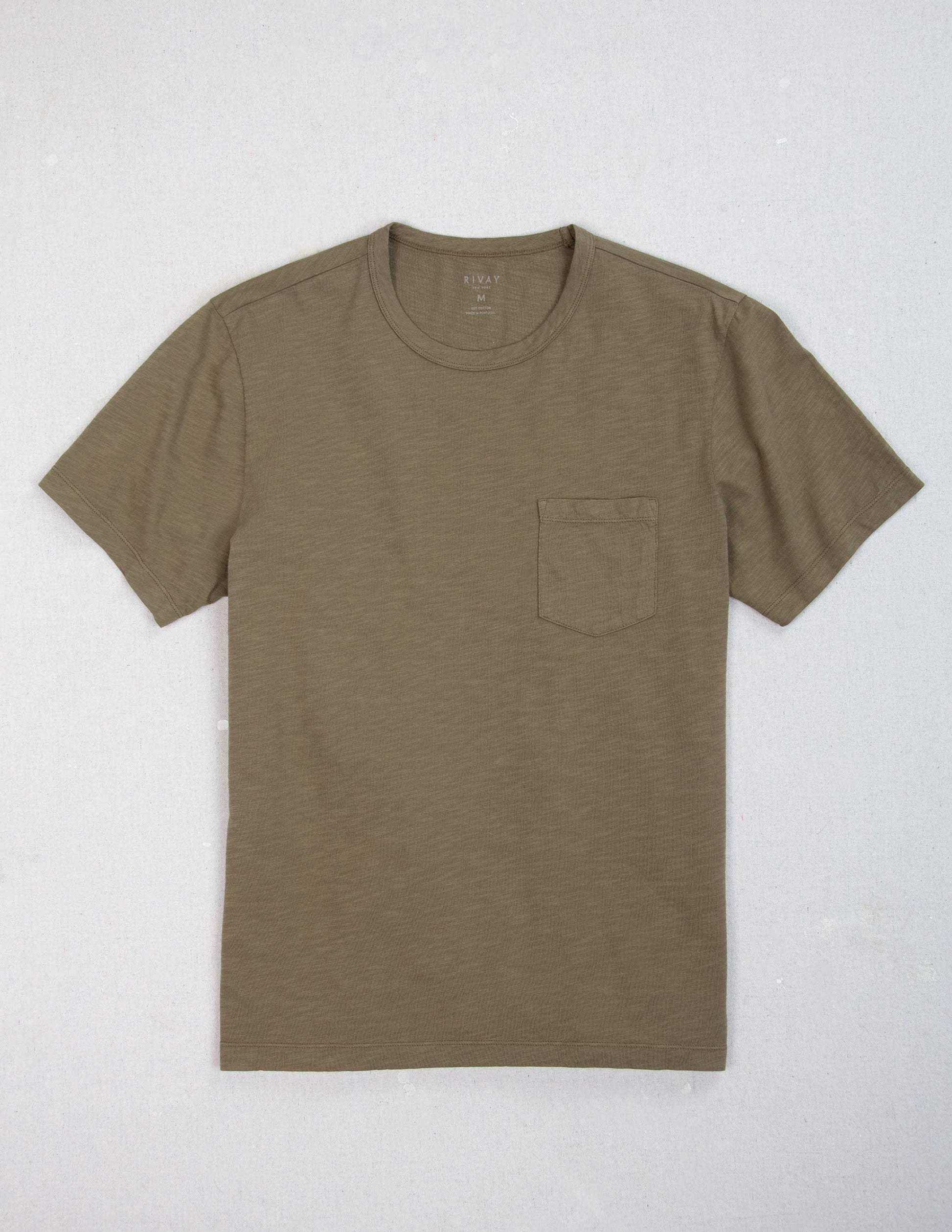 Slub Cotton Pocket Tee in Brownstone