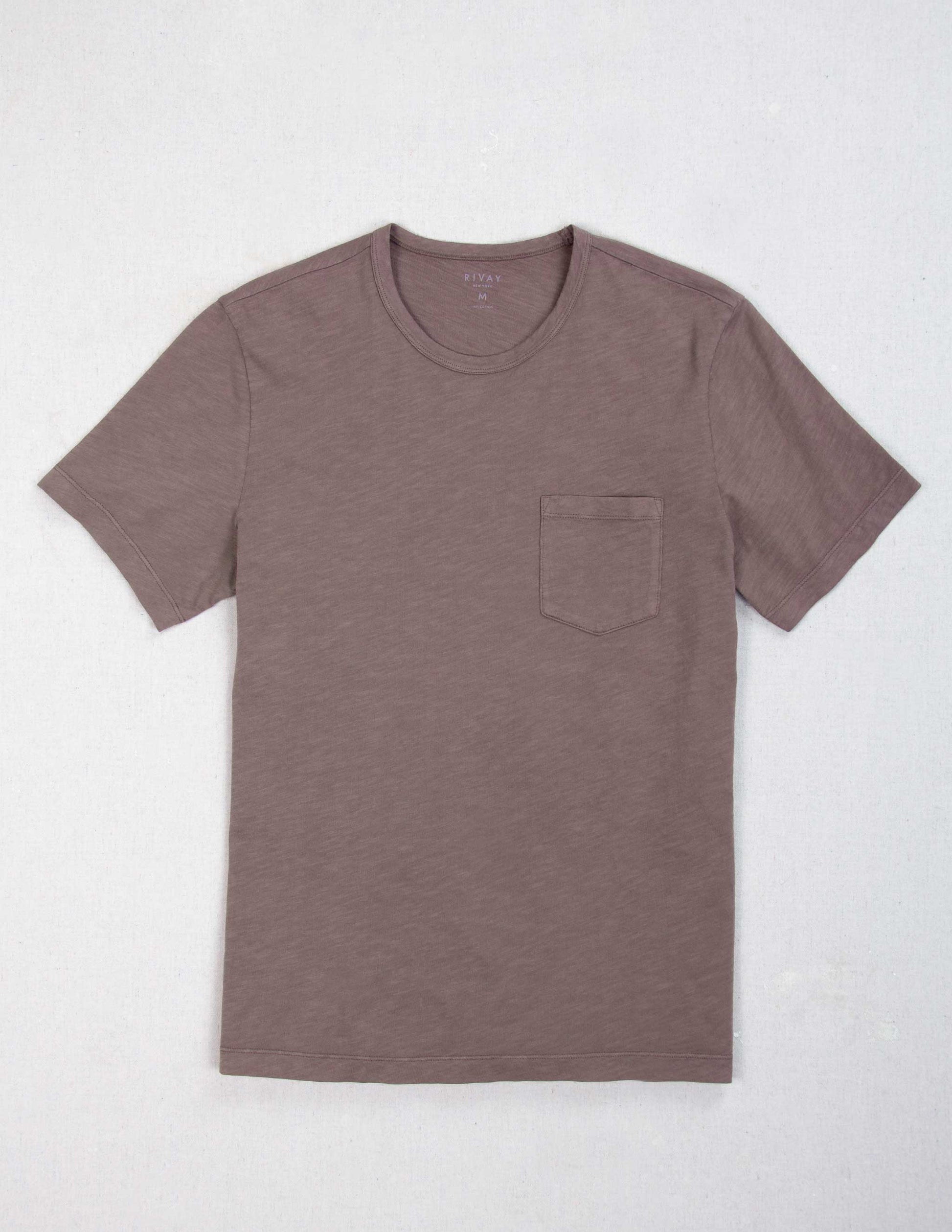 Slub Cotton Pocket Tee in Mojave Plum