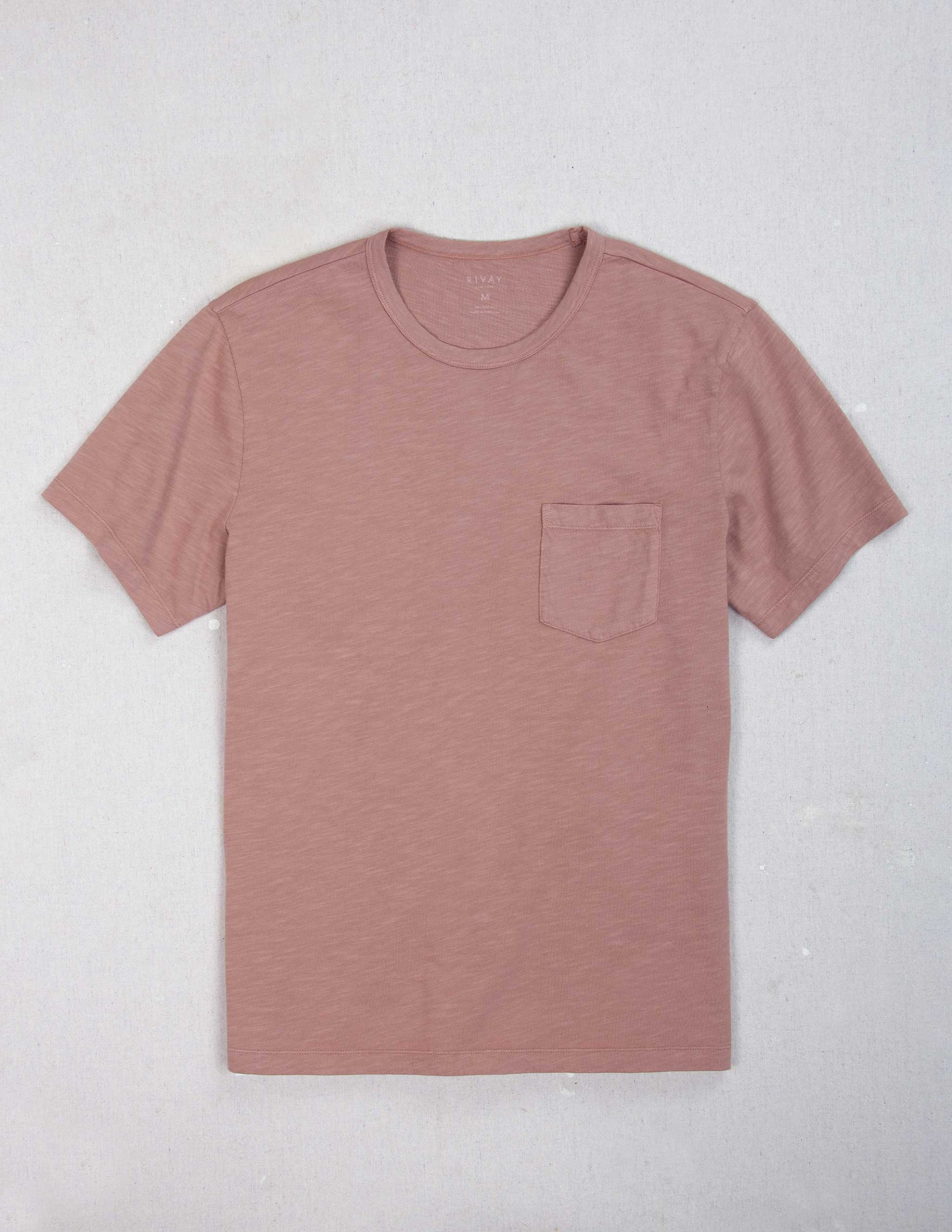 Slub Cotton Pocket Tee in Pale Clay