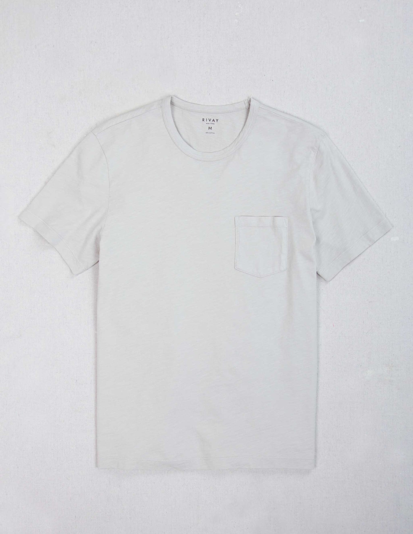 Slub Cotton Pocket Tee in Pale Grey