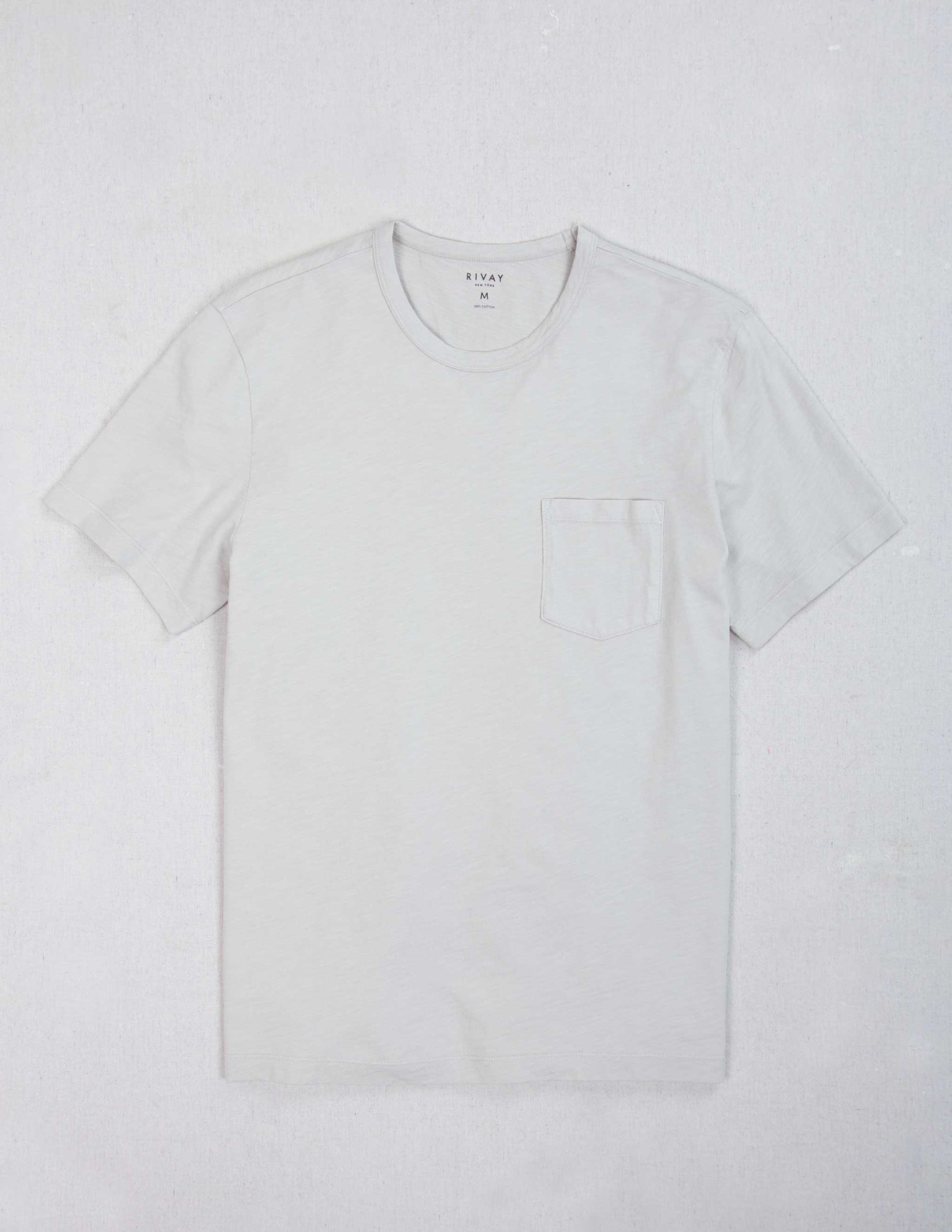 Slub Cotton Pocket Tee in Pale Grey