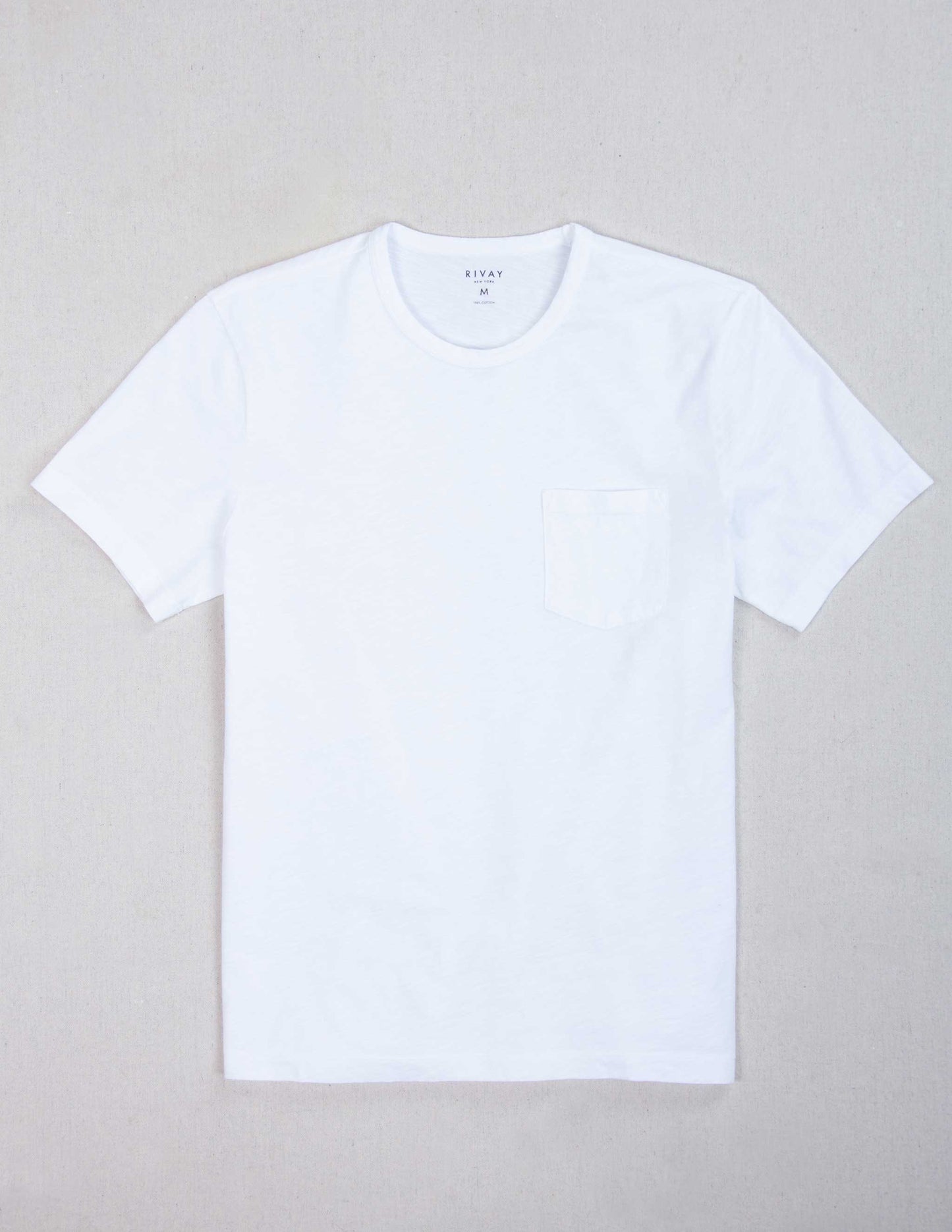 Slub Cotton Pocket Tee in White