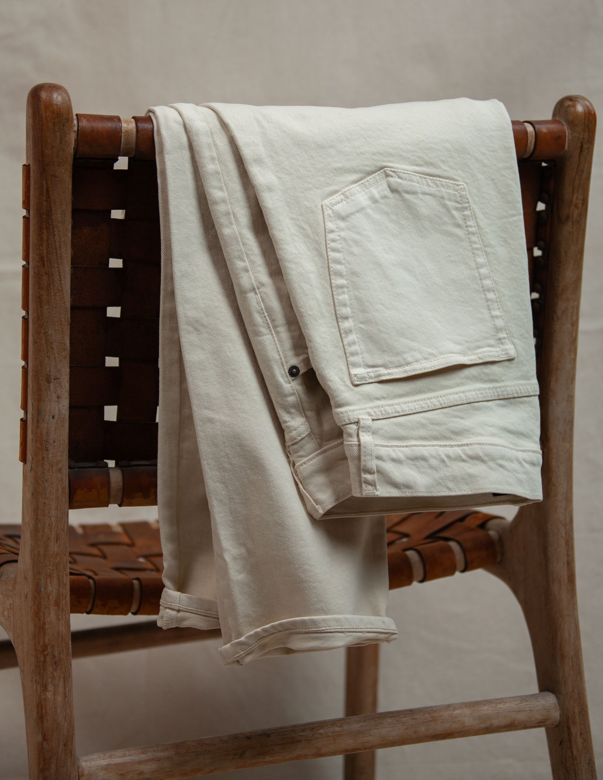 Wade Garment Dyed Five Pocket Pant in Natural