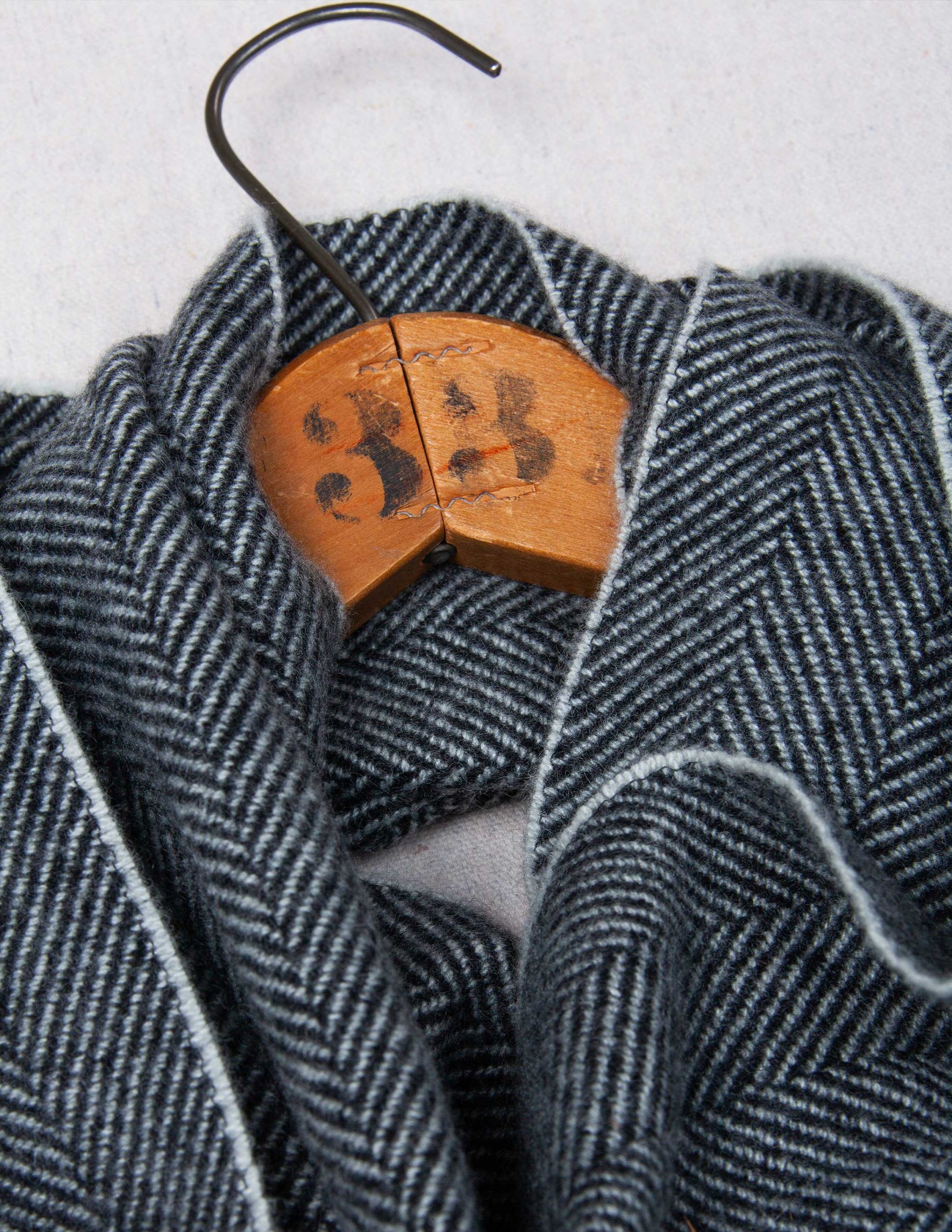 Fox Brothers® Cashmere Scarf in Black and White Herringbone