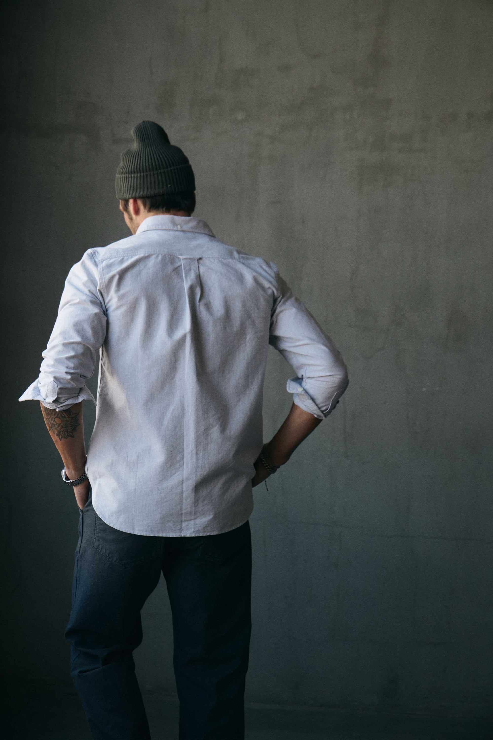 Shaw Selvedge Oxford Button Down in Heather Grey