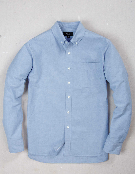 Shaw Selvedge Oxford Button Down in French Blue