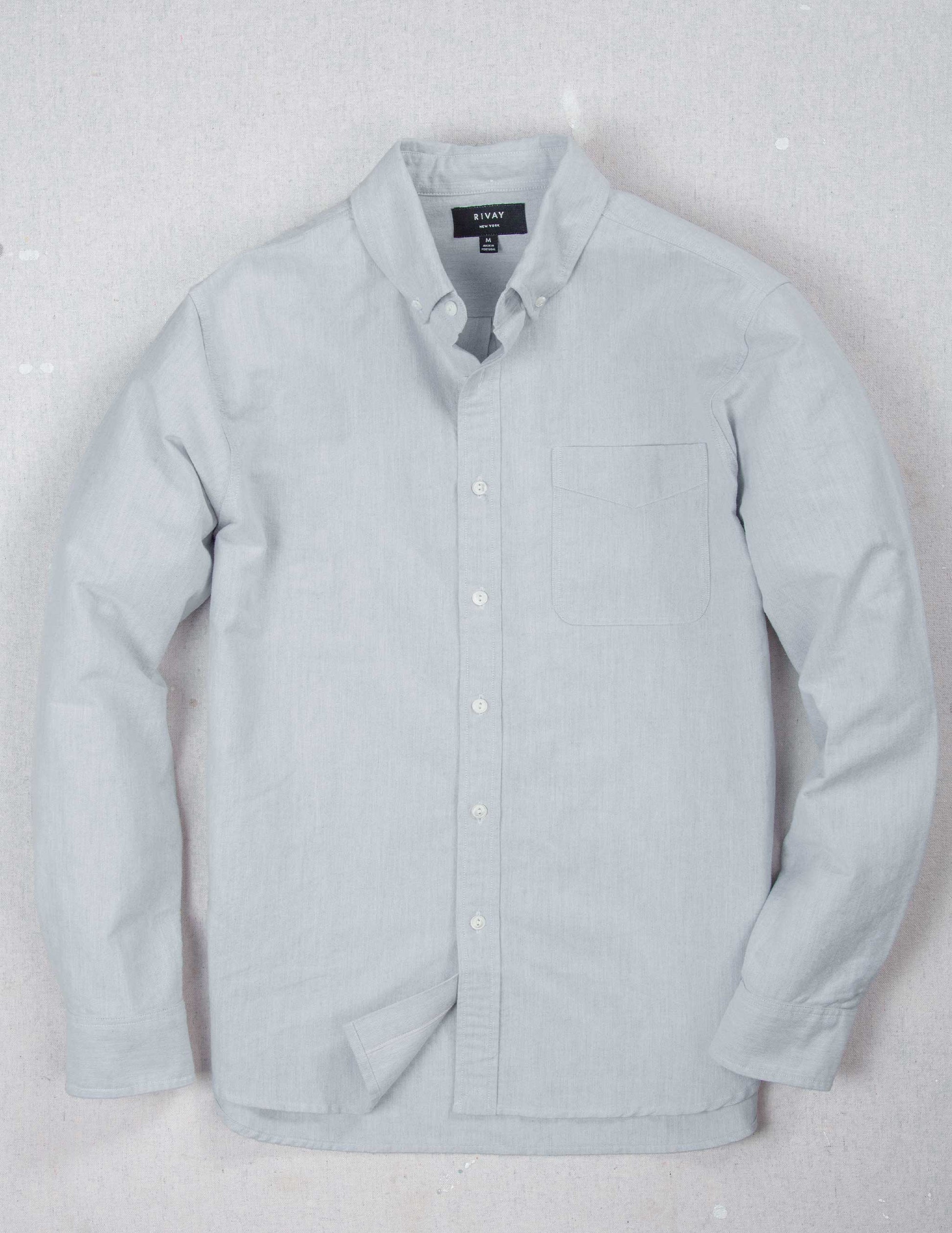 Shaw Selvedge Oxford Button Down in Heather Grey