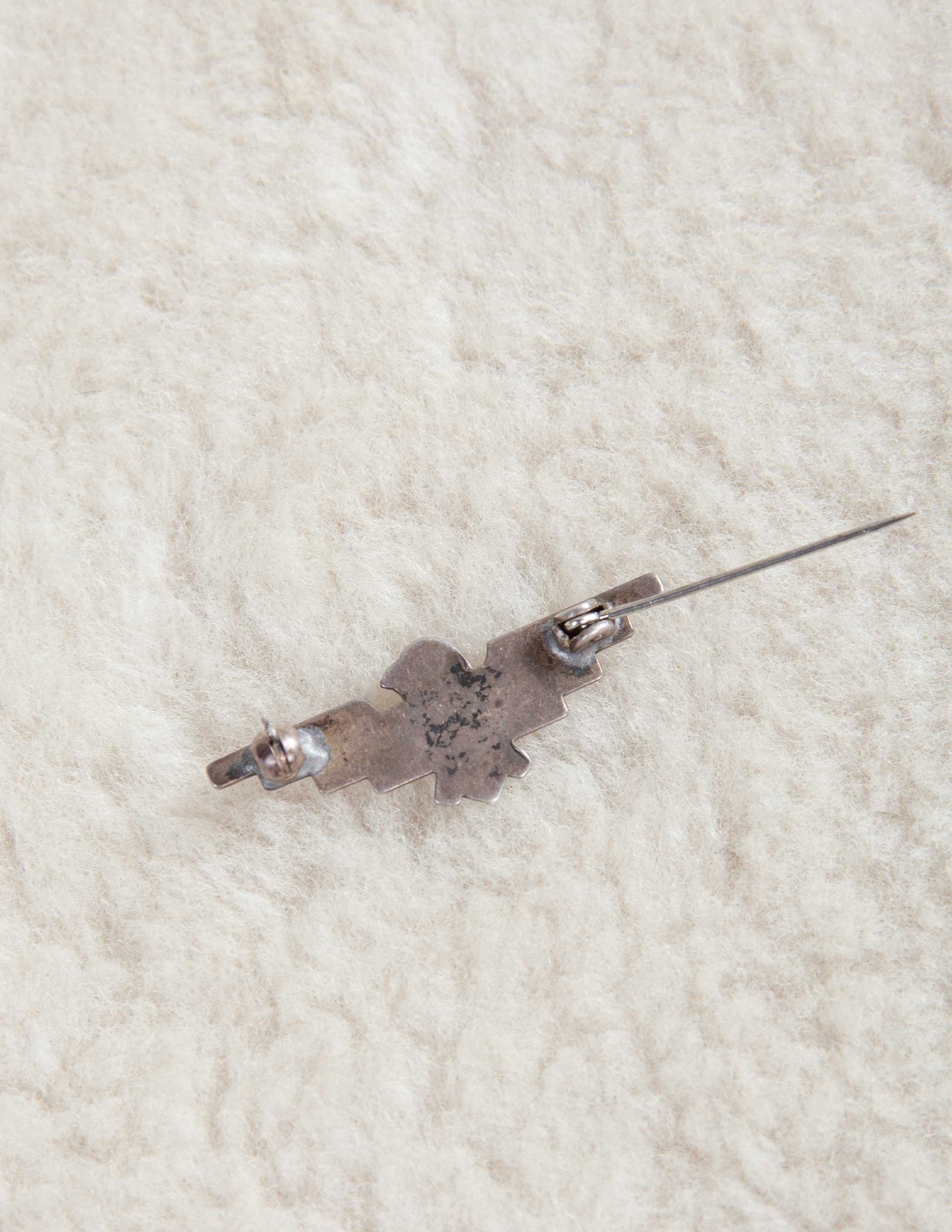 Vintage Small Thunderbird Lapel Pin with Turquoise