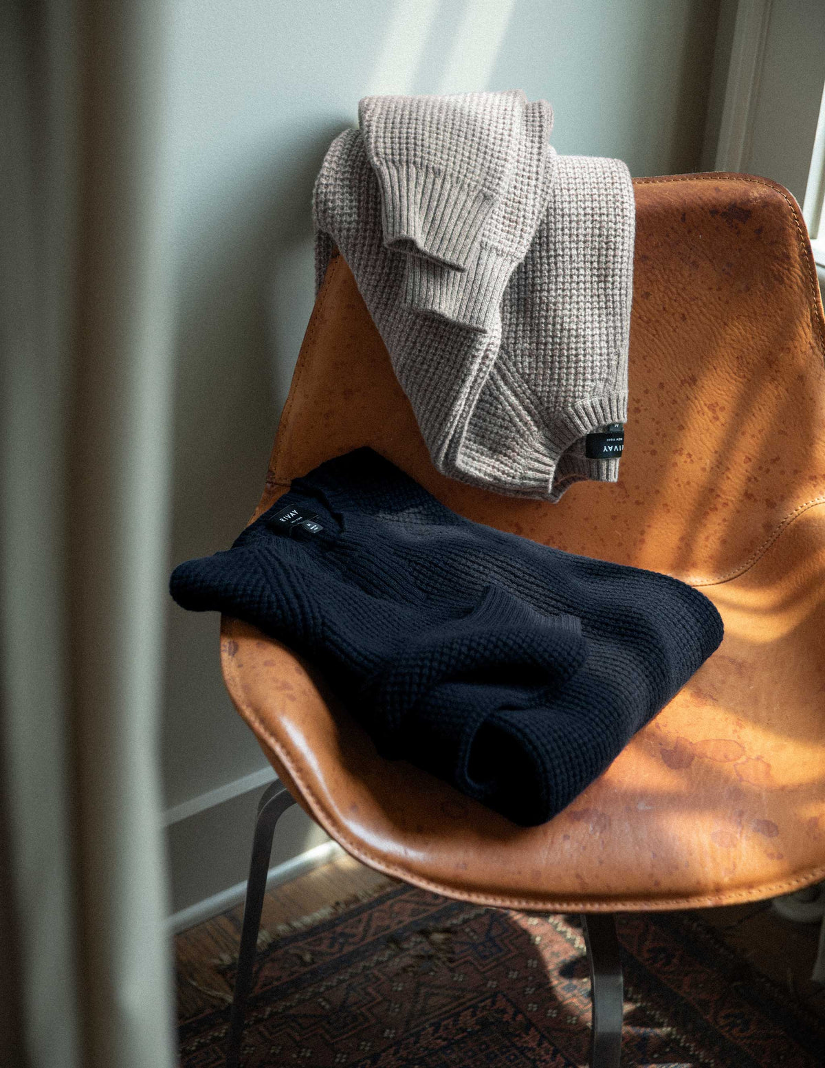 Rivay Sonny Waffle Knit Sweaters