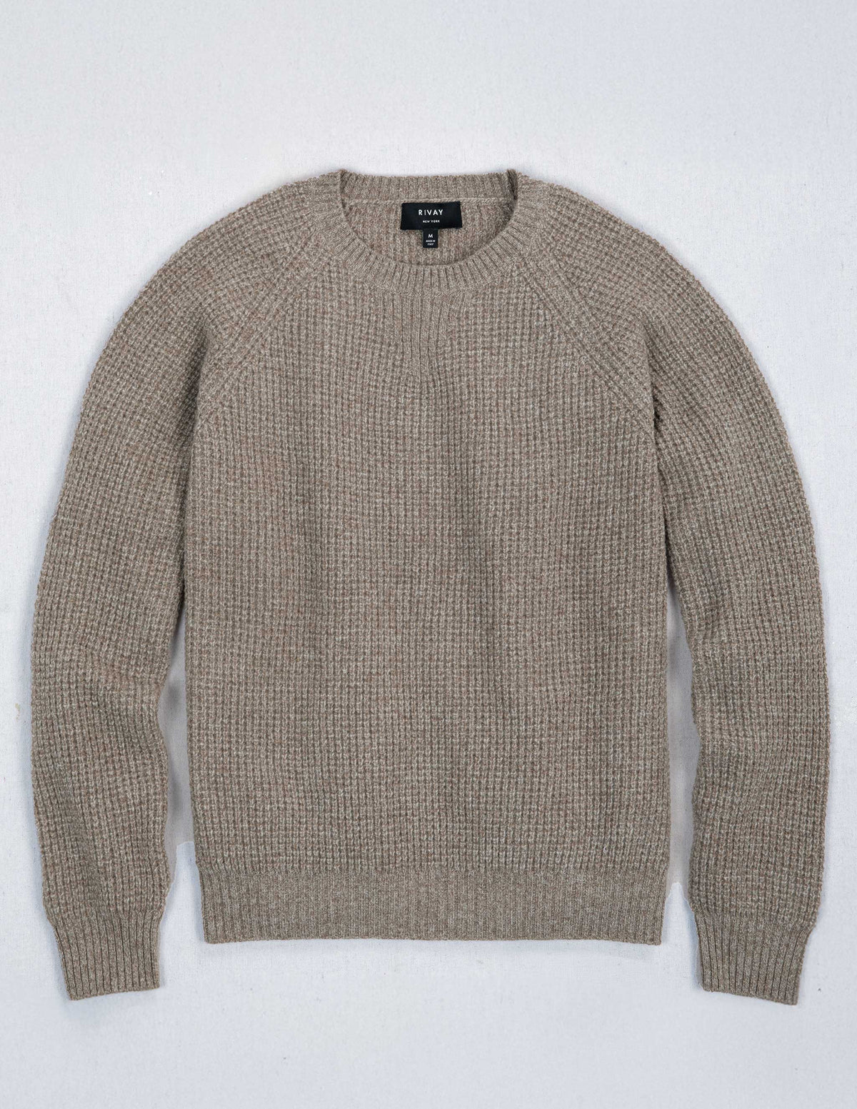Sonny Waffle Sweater in Khaki Marl