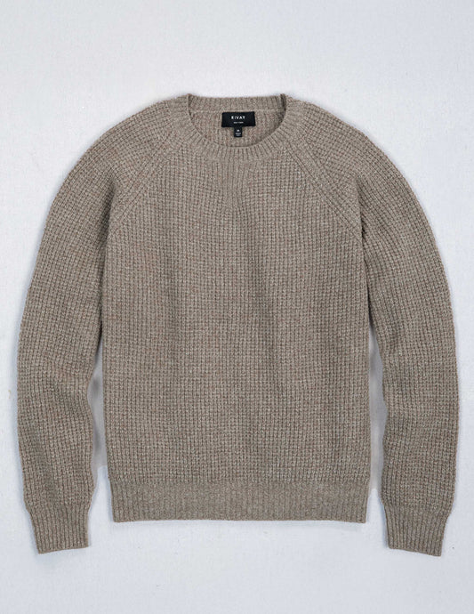 Sonny Waffle Sweater in Khaki Marl