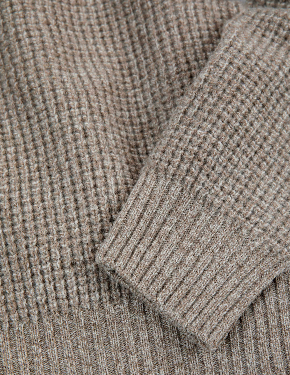Sonny Waffle Sweater in Khaki Marl