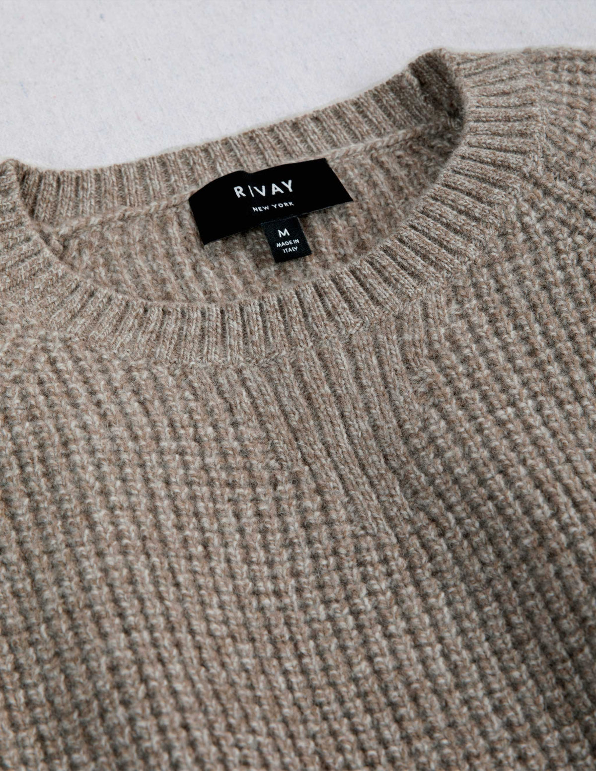 Sonny Waffle Sweater in Khaki Marl