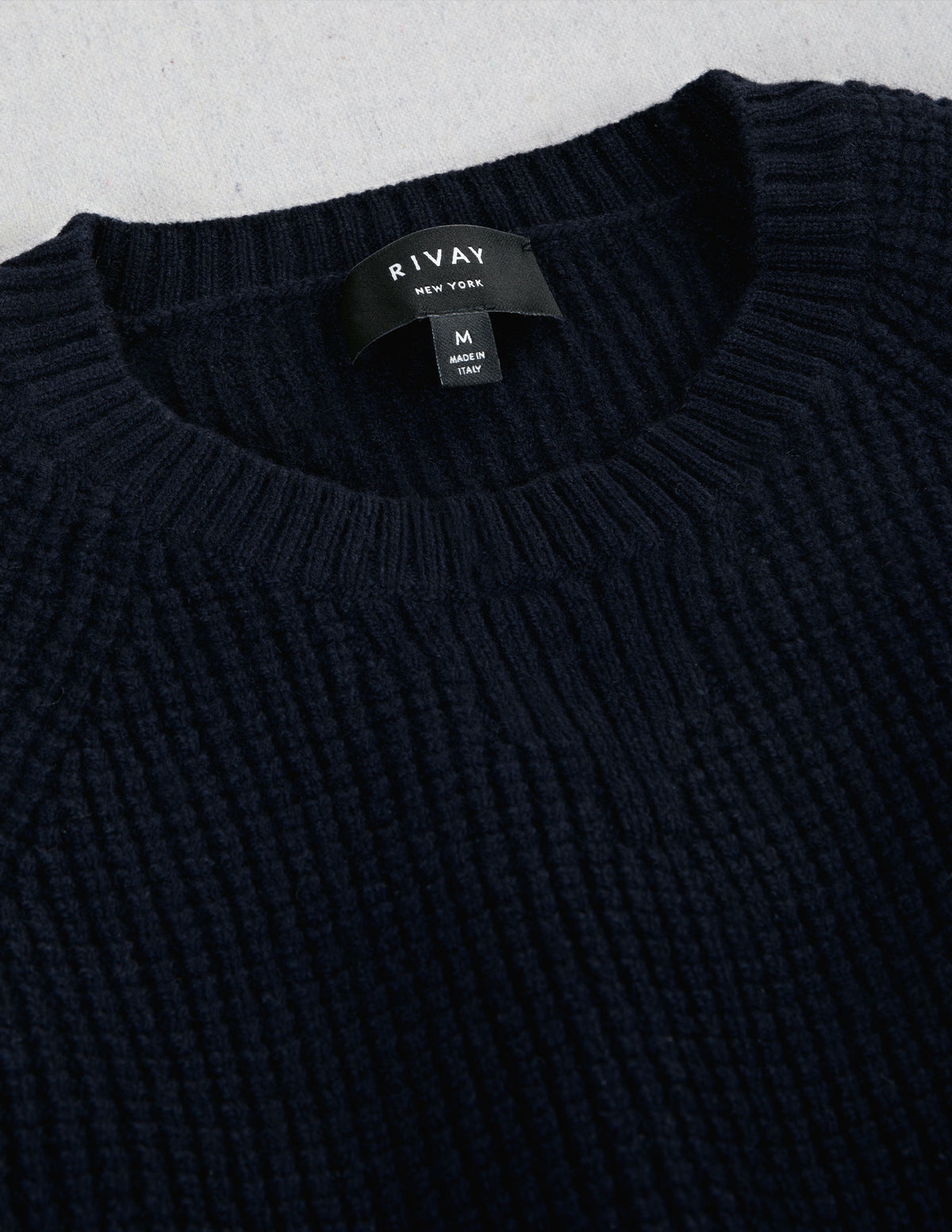 Sonny Waffle Sweater in Navy