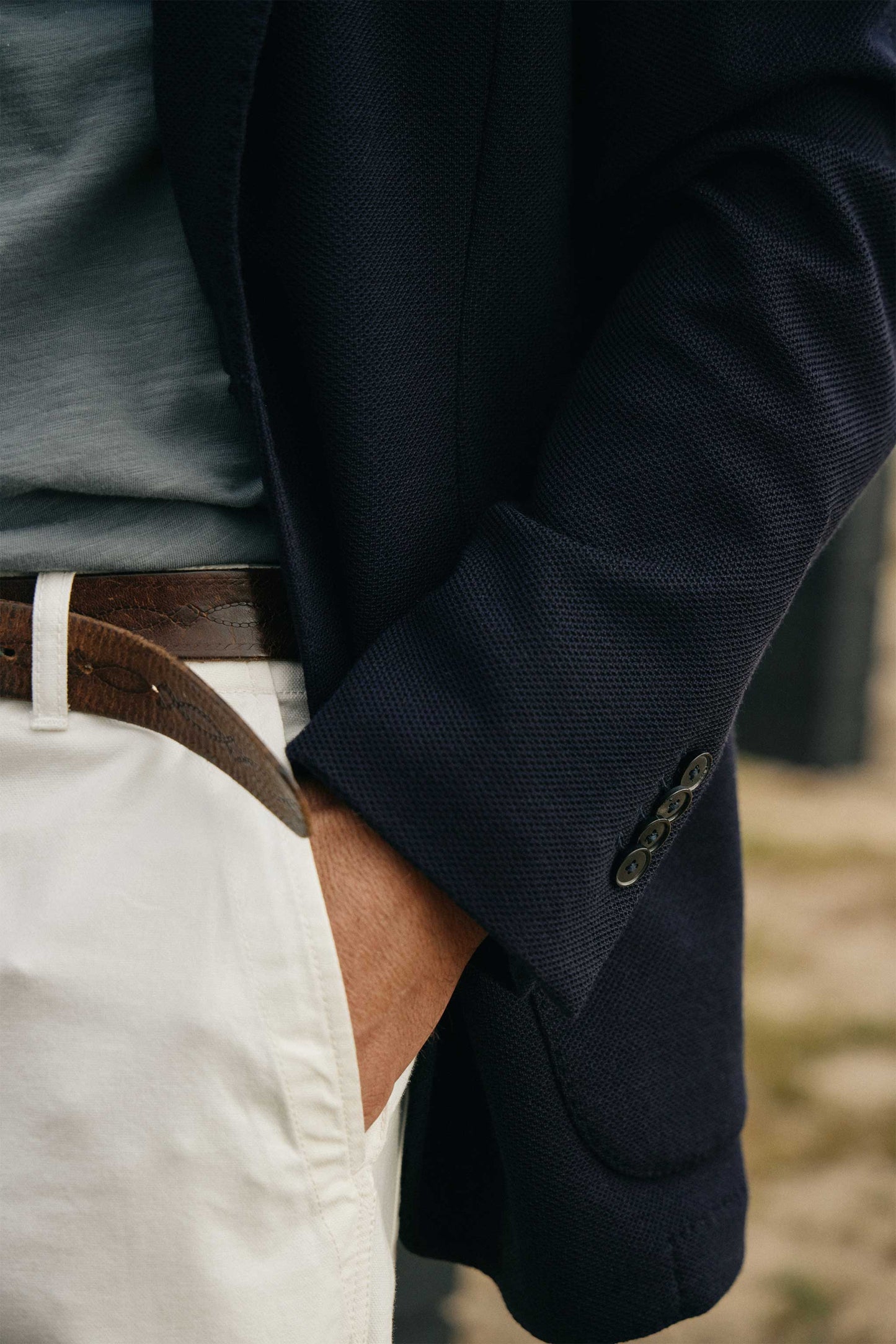 Italian Tour Knit Sport Coat in Navy