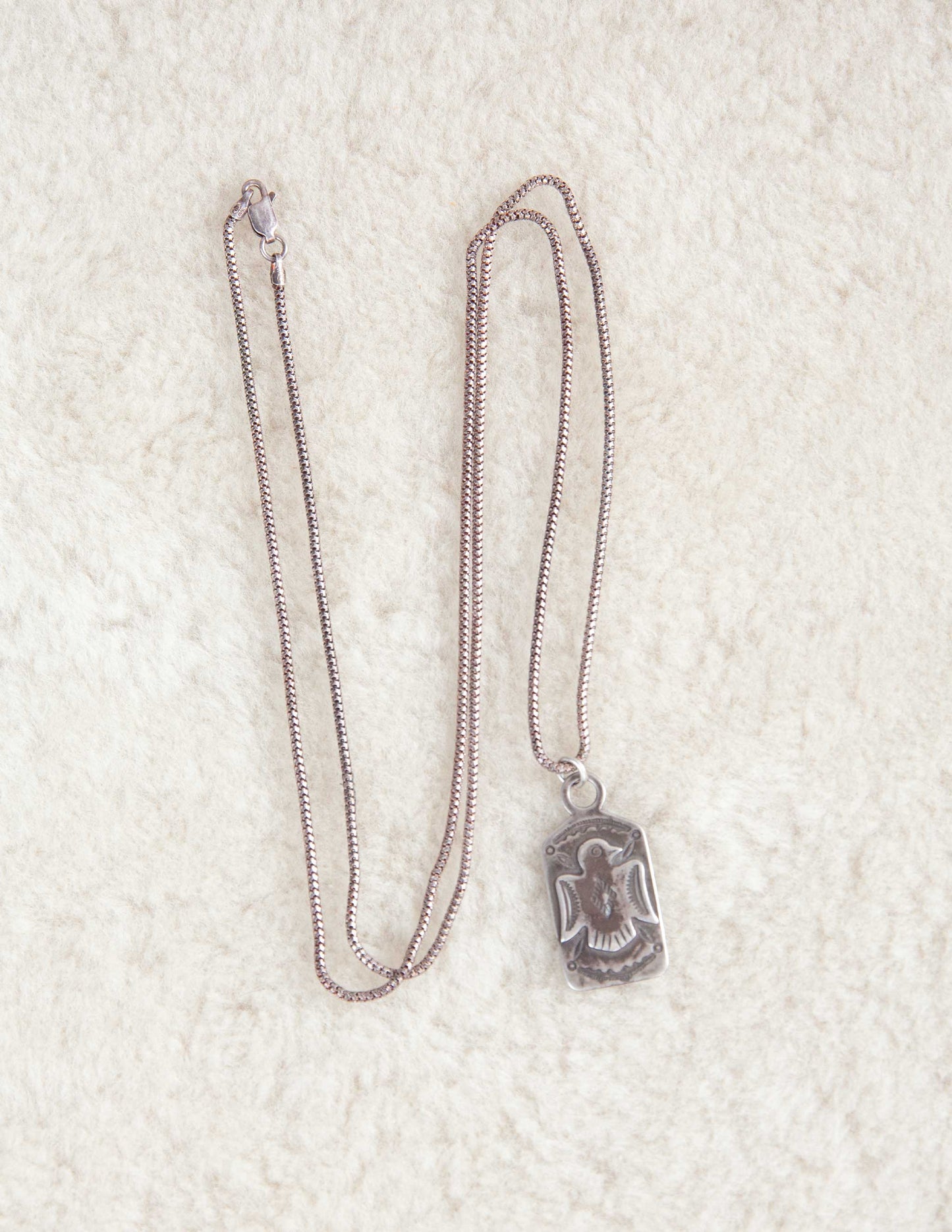 Vintage Thunderbird Pendant Necklace – Stamped Sterling