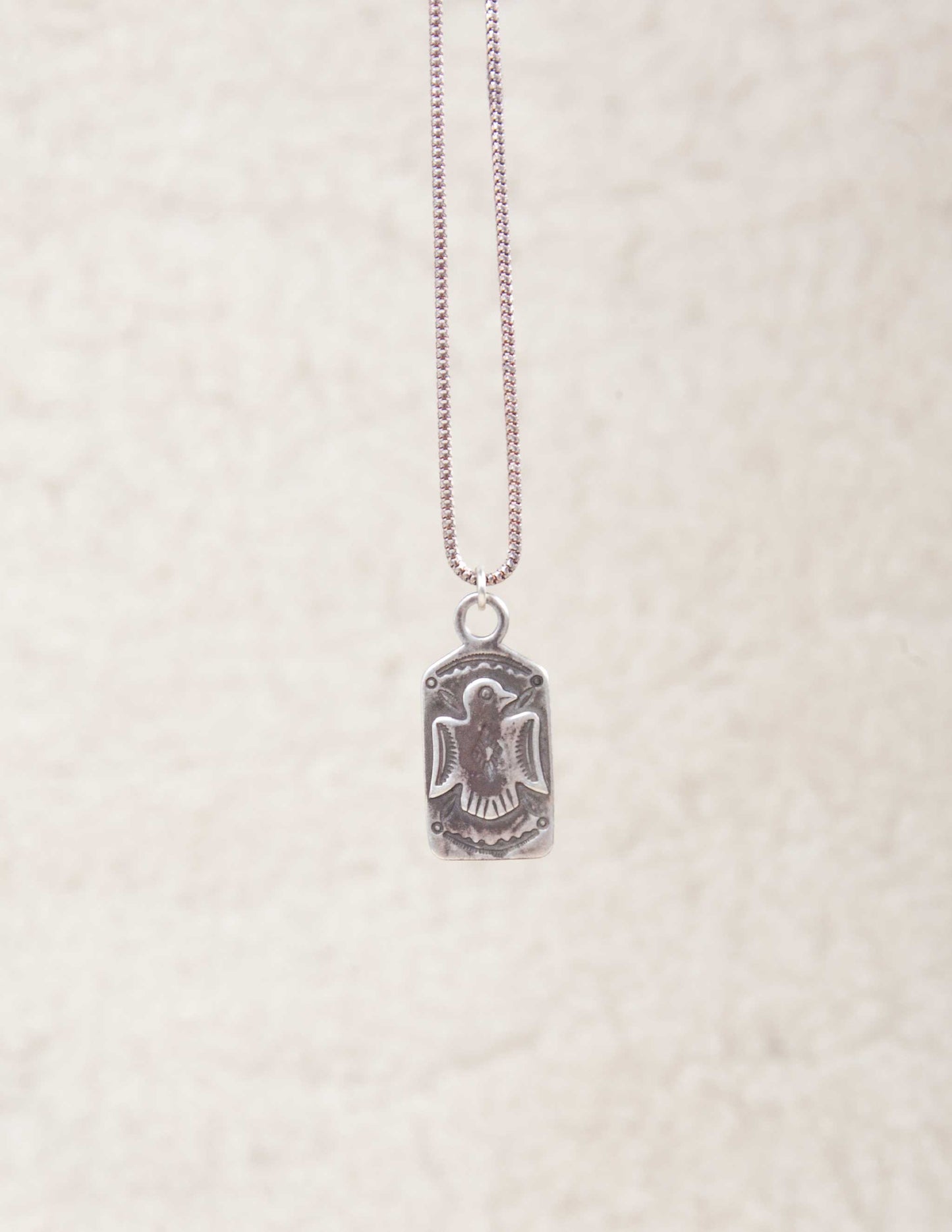 Vintage Thunderbird Pendant Necklace – Stamped Sterling