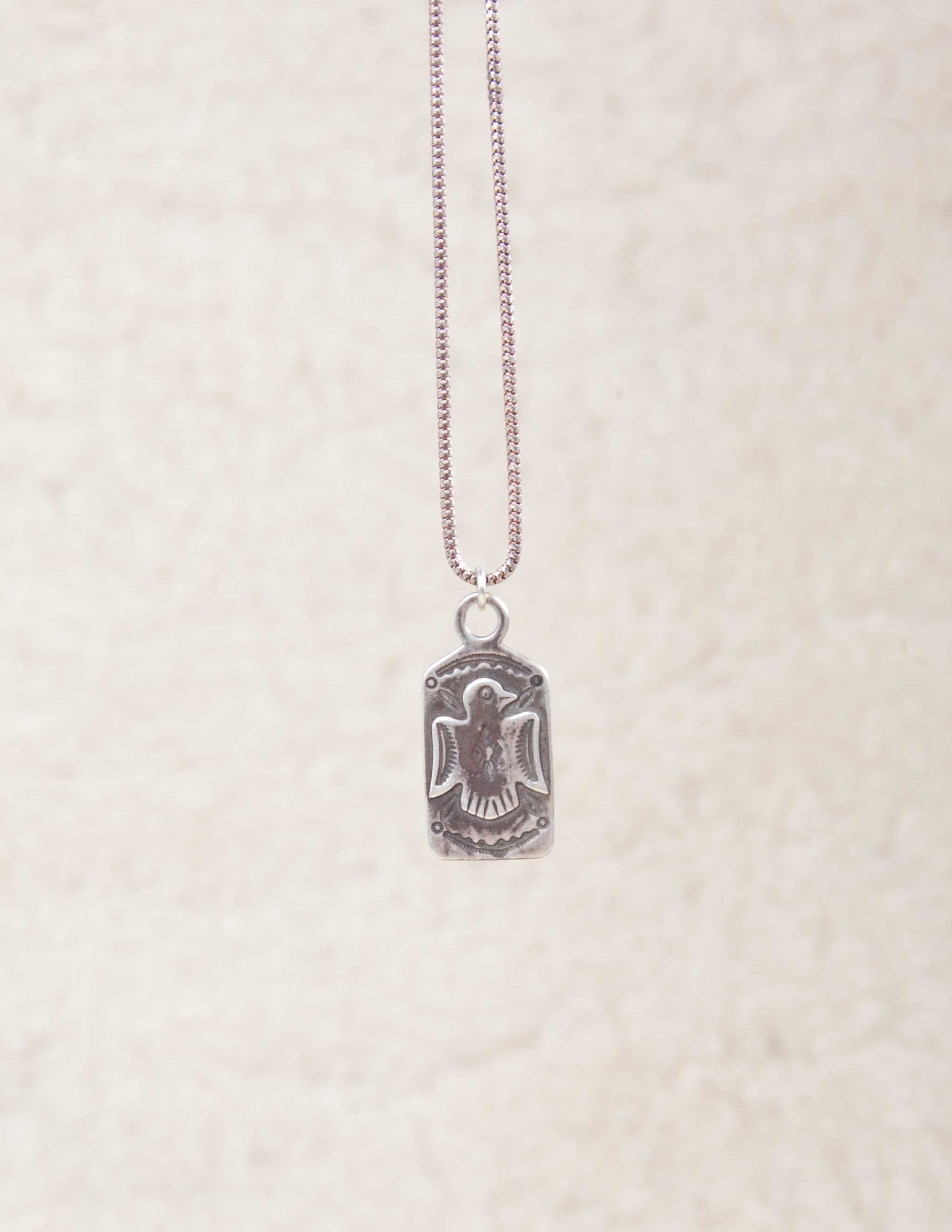 Vintage Thunderbird Pendant Necklace – Stamped Sterling