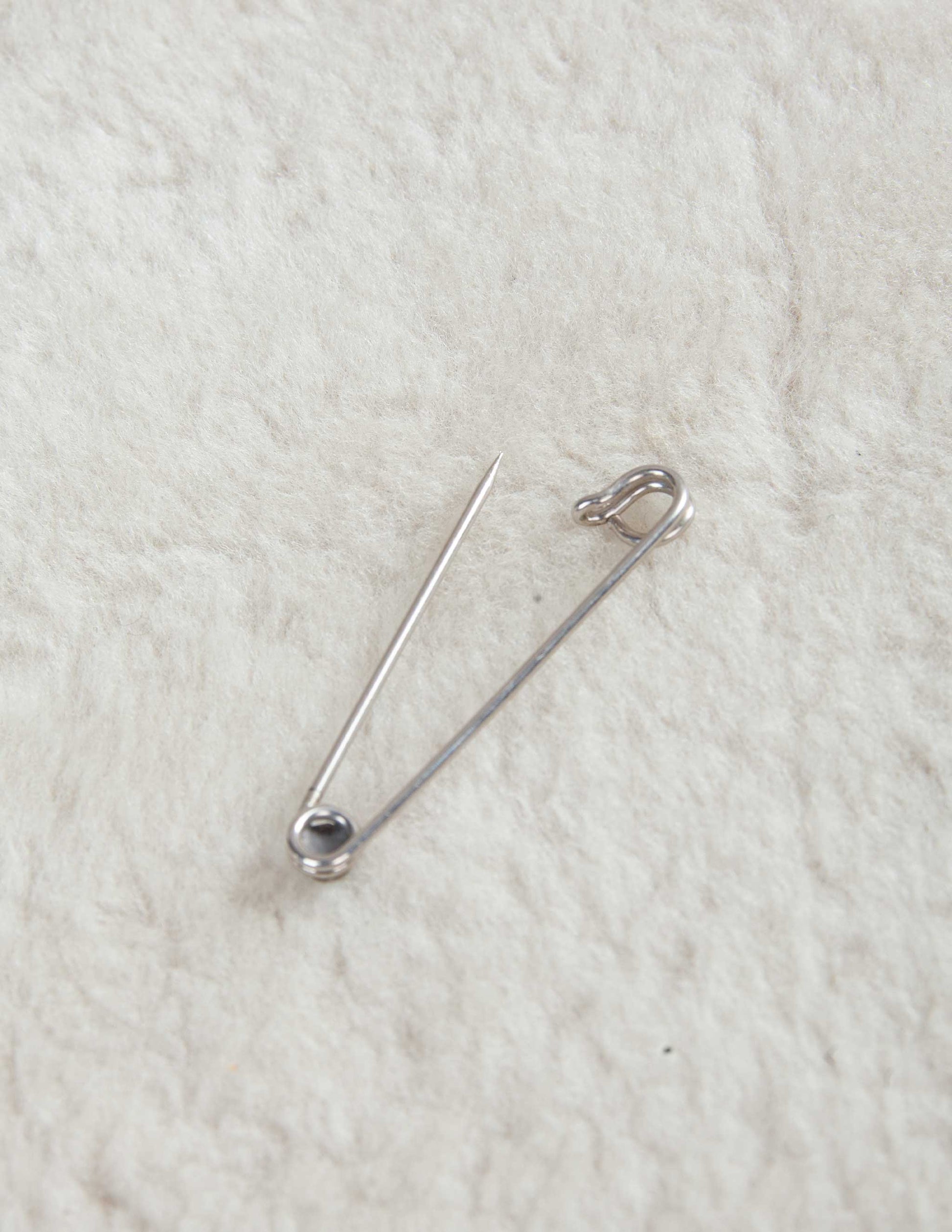 Turquoise-Set Sterling Safety Pin