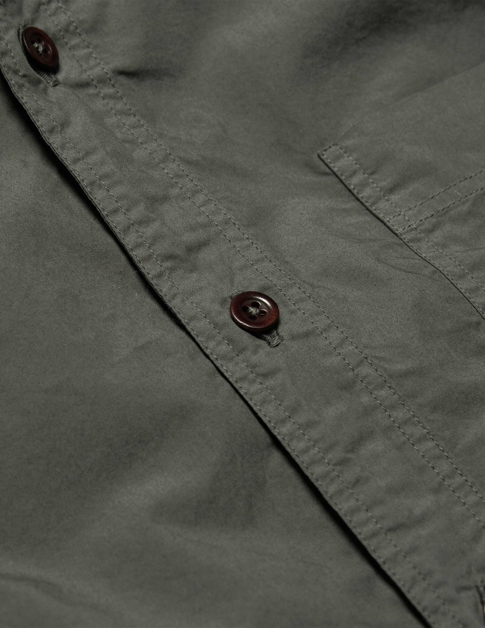Rivay Type 104 Garment Dyed Poplin Button Down in Dark Sage