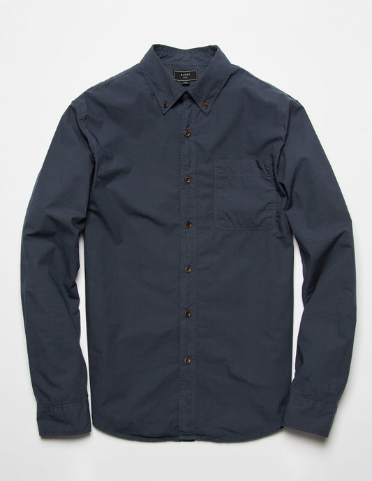 Rivay Type 104 Garment Dyed Poplin Button Down in Navy