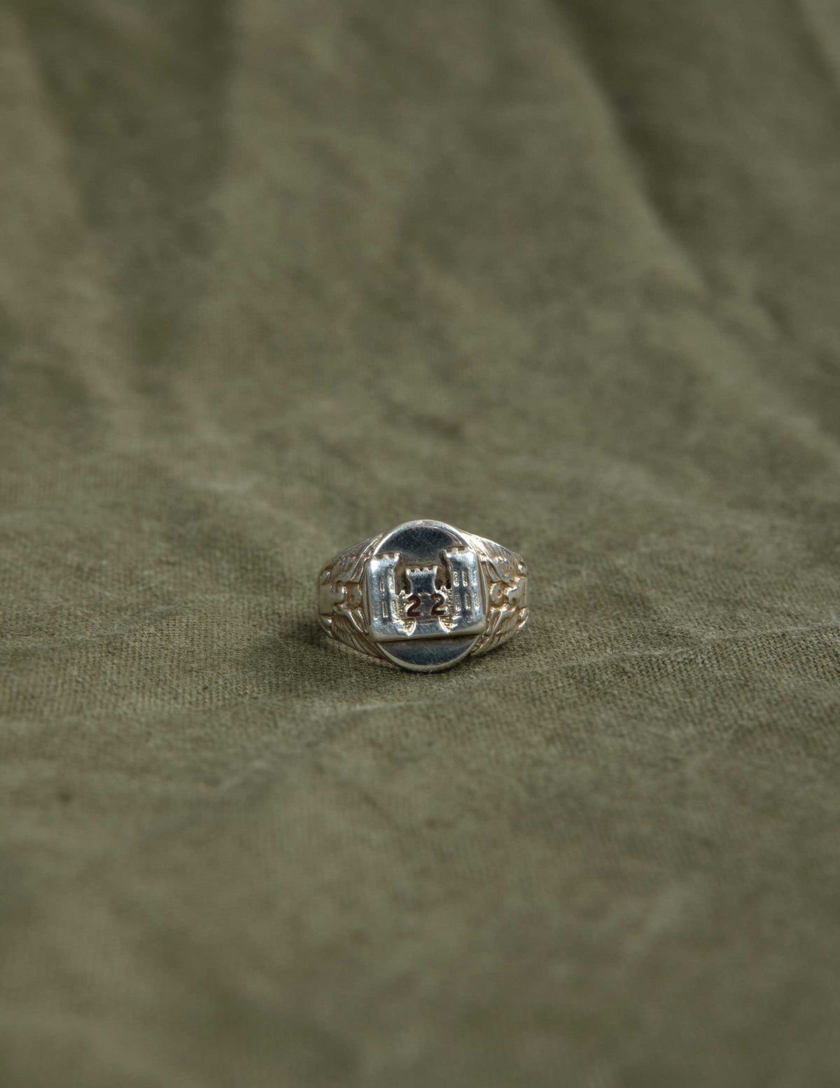 Vintage U.S. Army Corps of Engineers ‘22’ Sterling Silver Ring
