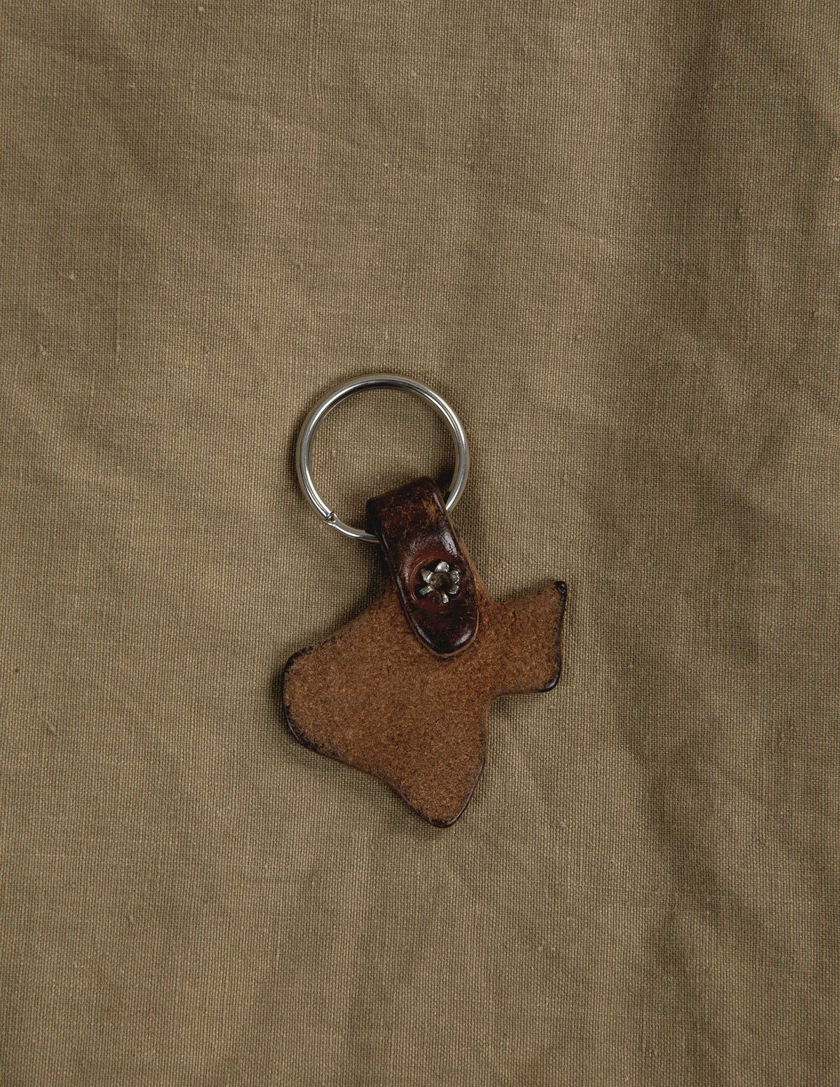 Vintage Leather Texas Keychain