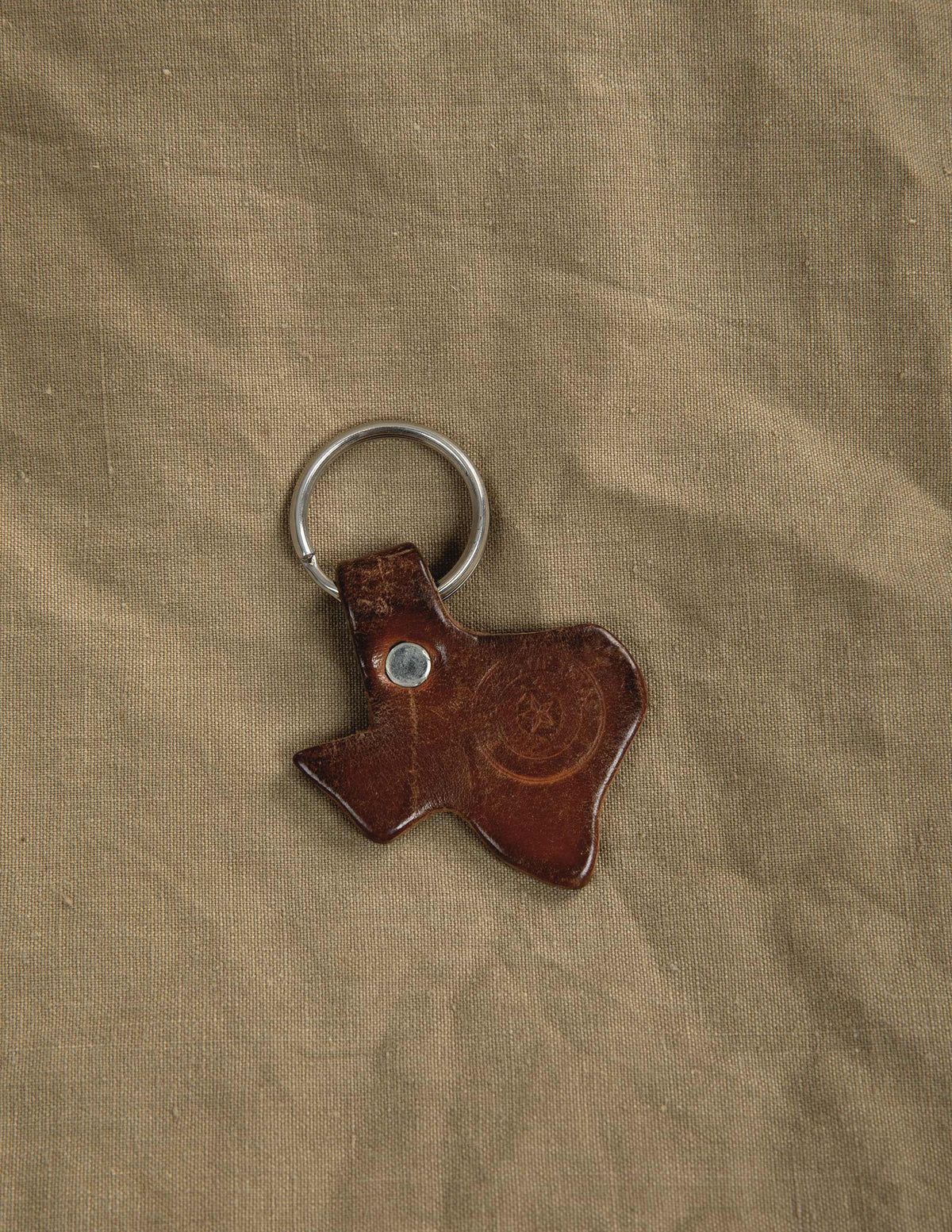 Vintage Leather Texas Keychain