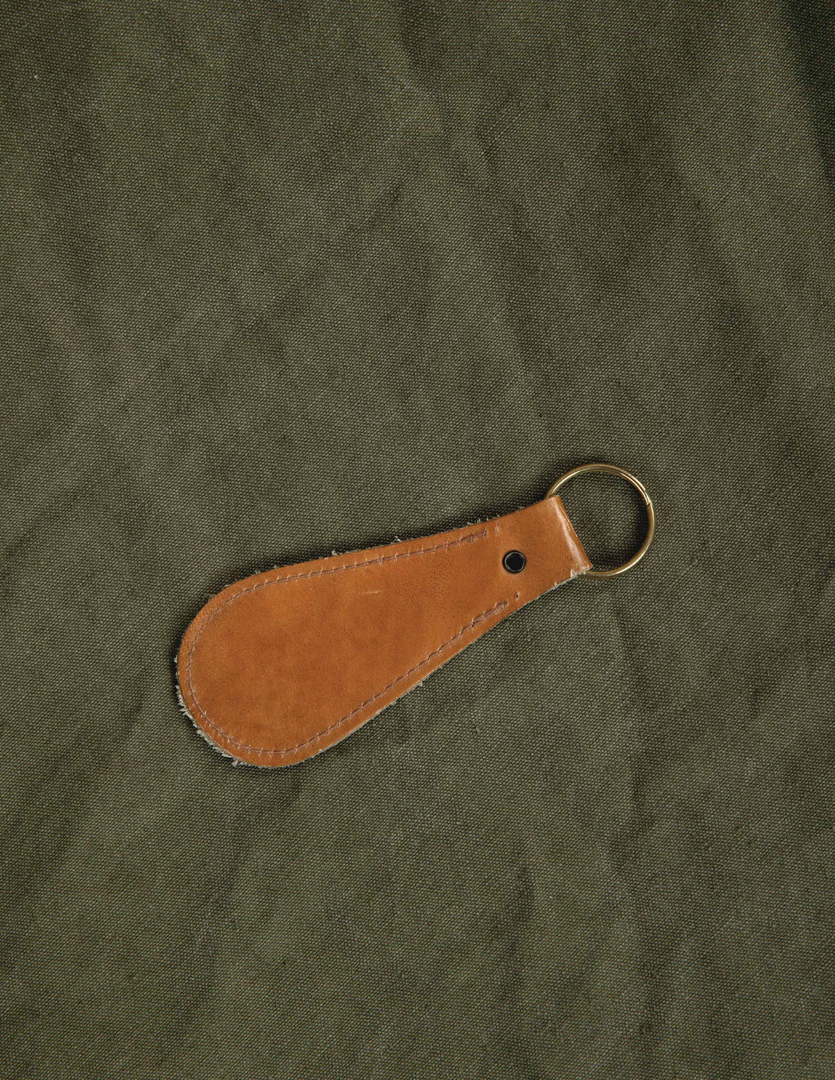 Vintage Brown Leather Roy Rogers Bar Keychain