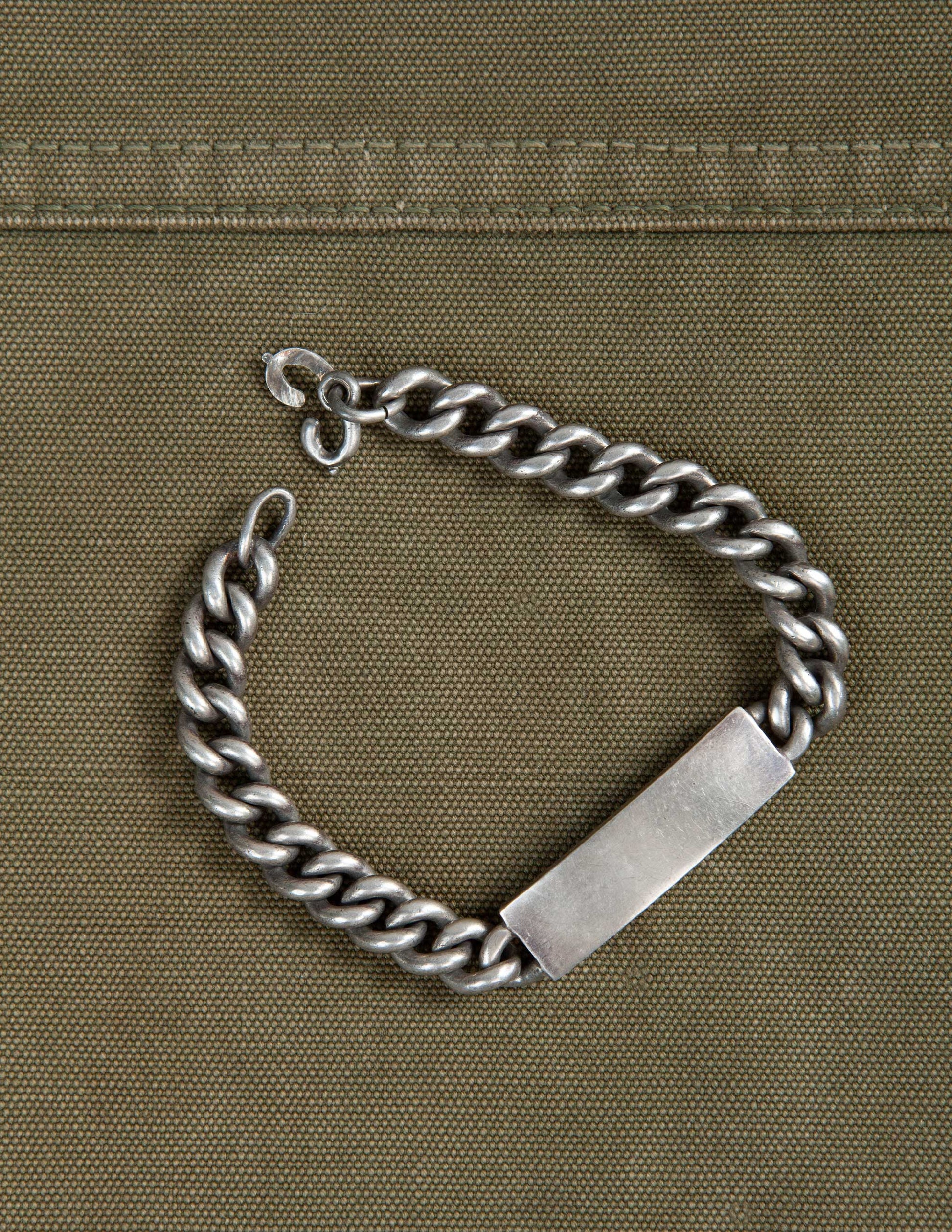 Vintage Sterling Silver Military ID Bracelet