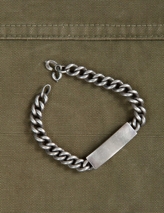 Vintage Sterling Silver Military ID Bracelet