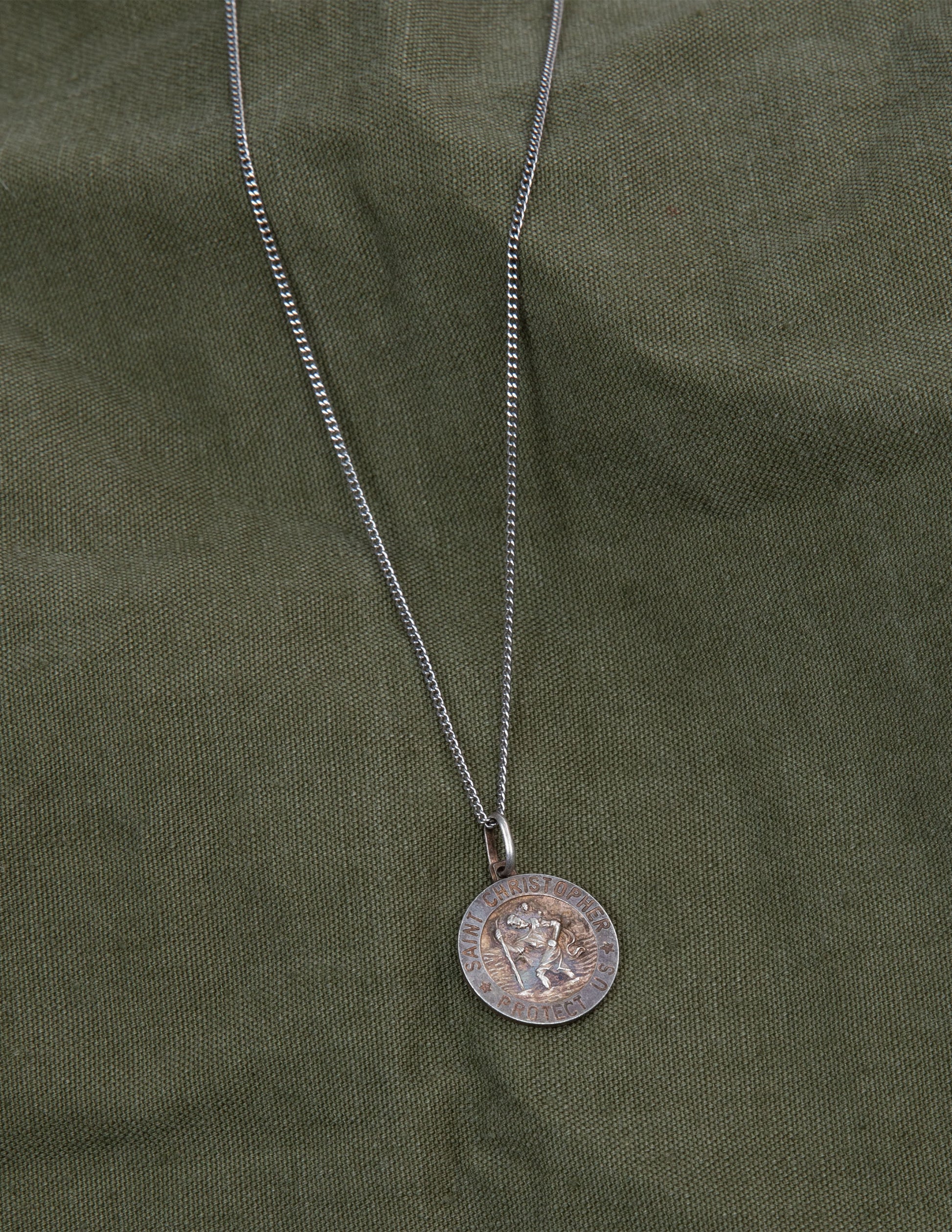 Vintage Saint Christopher Pendant Necklace
