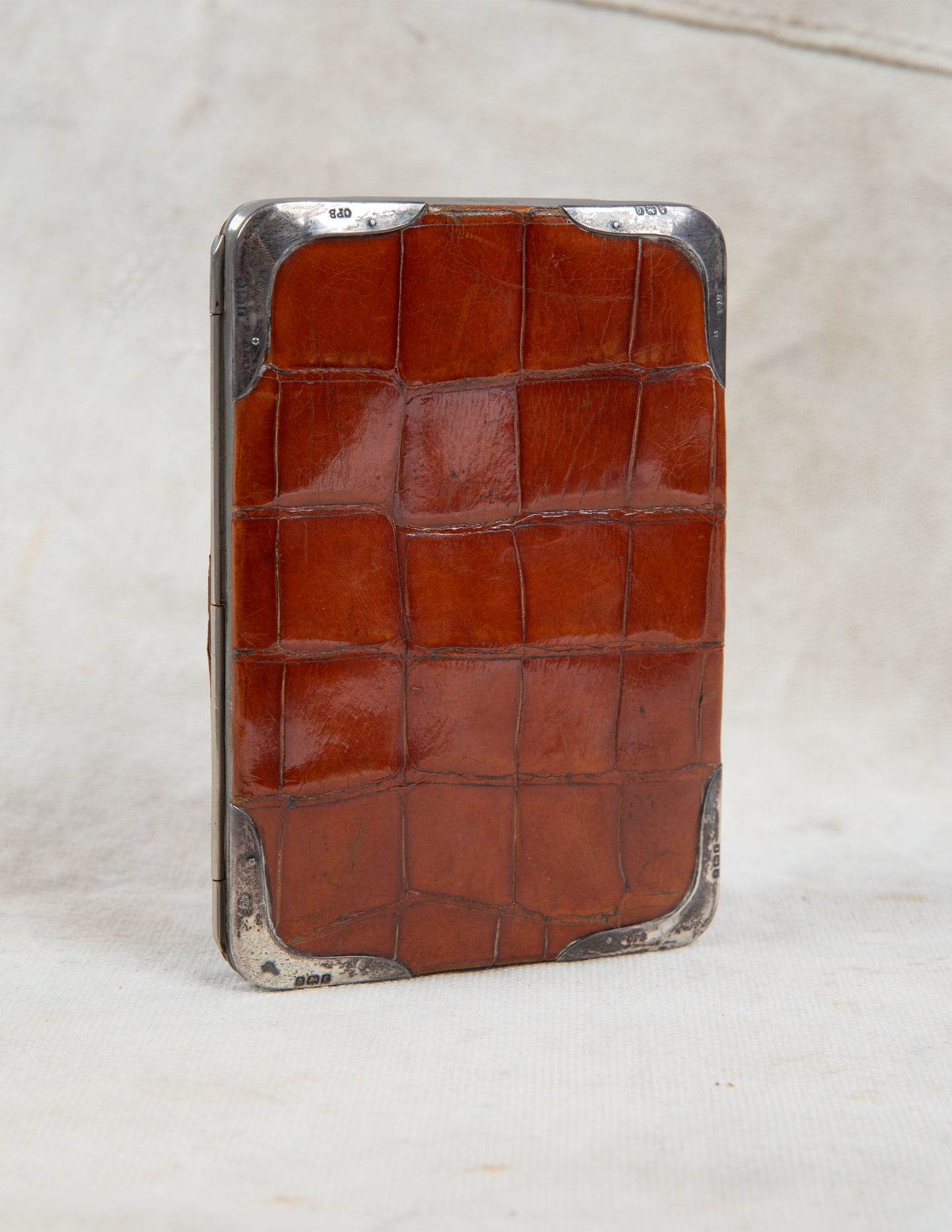 1901 Crocodile & Sterling Silver Wallet by Charles Penny Brown