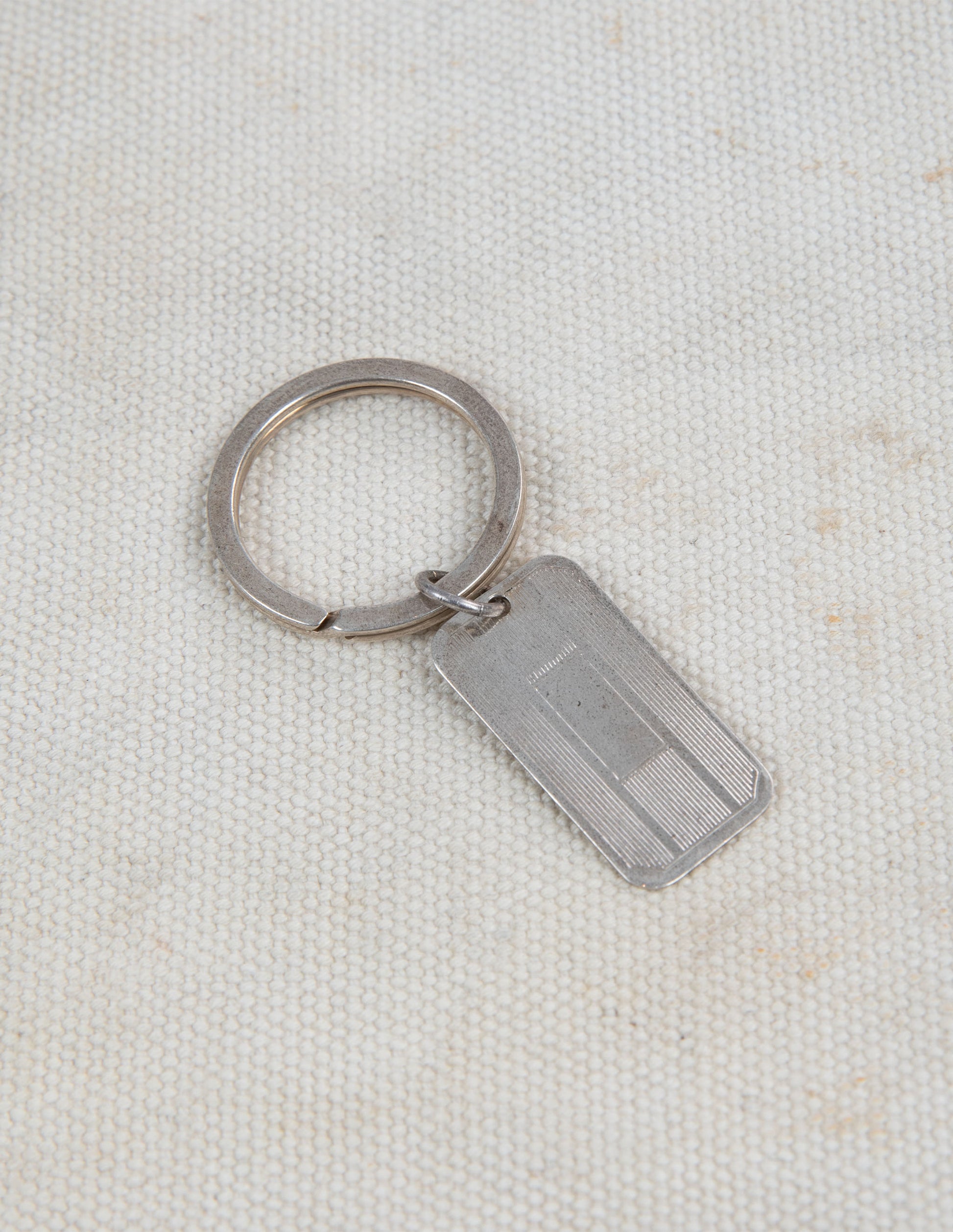 Vintage Art Deco Initial Sterling Silver Keychain