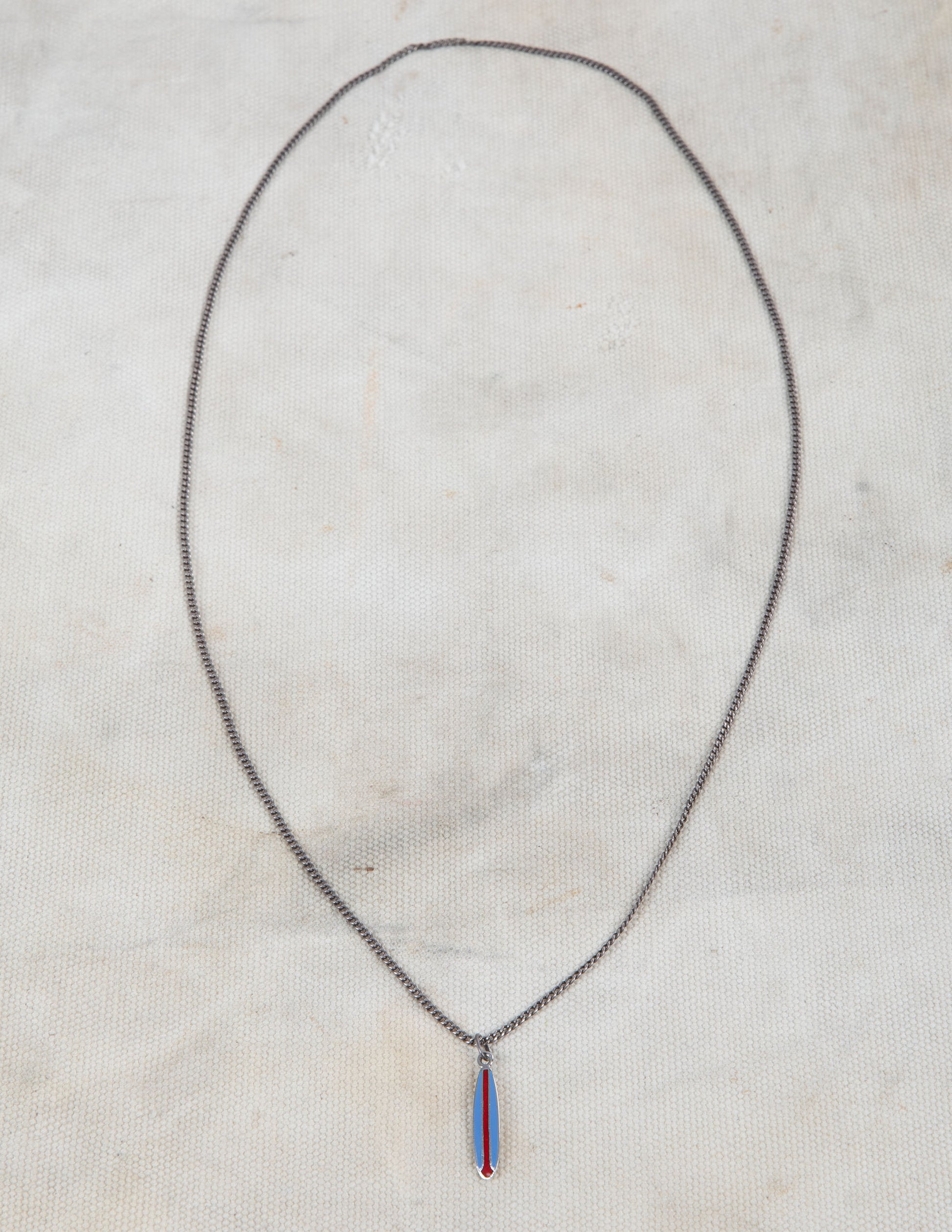 Vintage Sterling Silver Surfboard Necklace