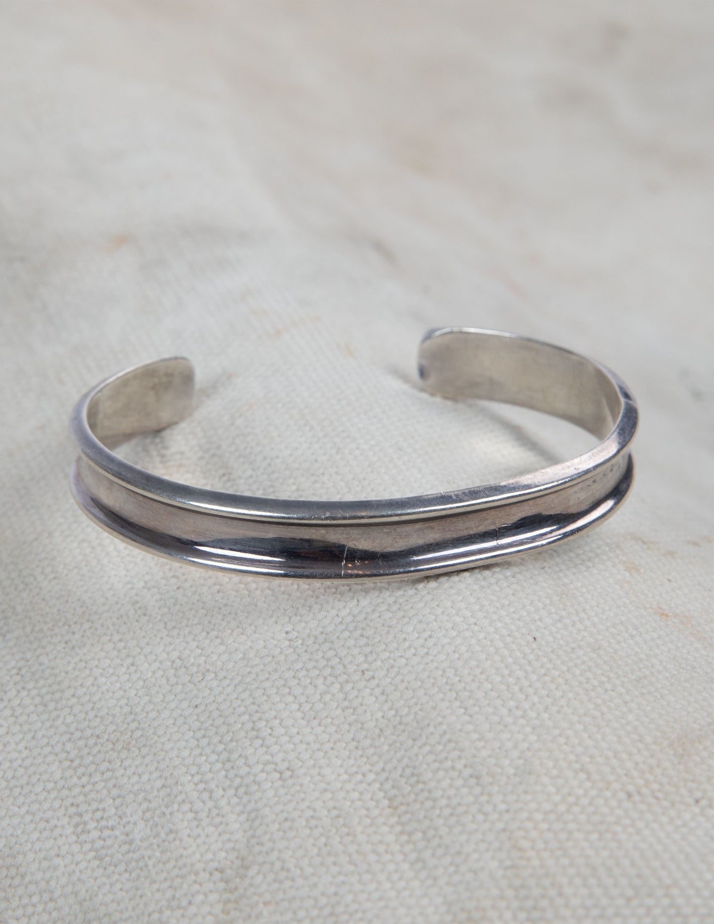 Vintage Mexican Sterling Silver Channel Cuff