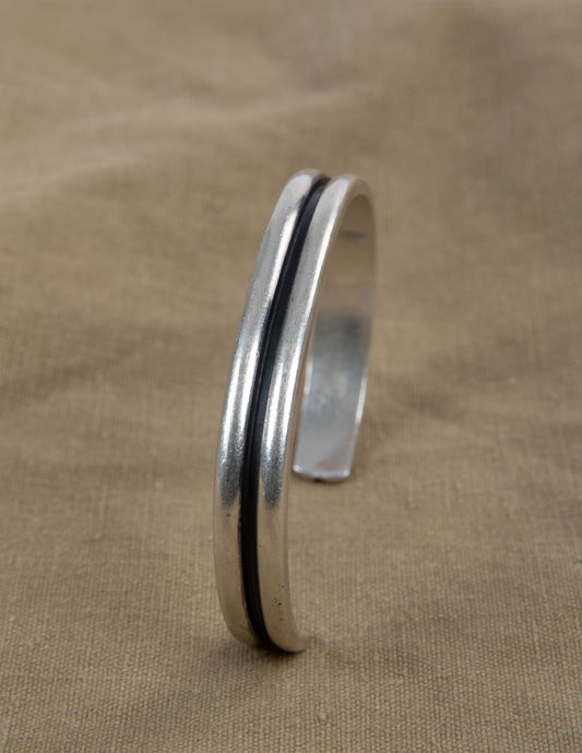Vintage Mexican Sterling Silver Double-Rail Cuff