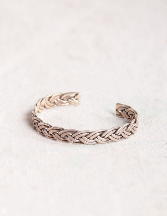 Vintage Braided Sterling Silver Cuff